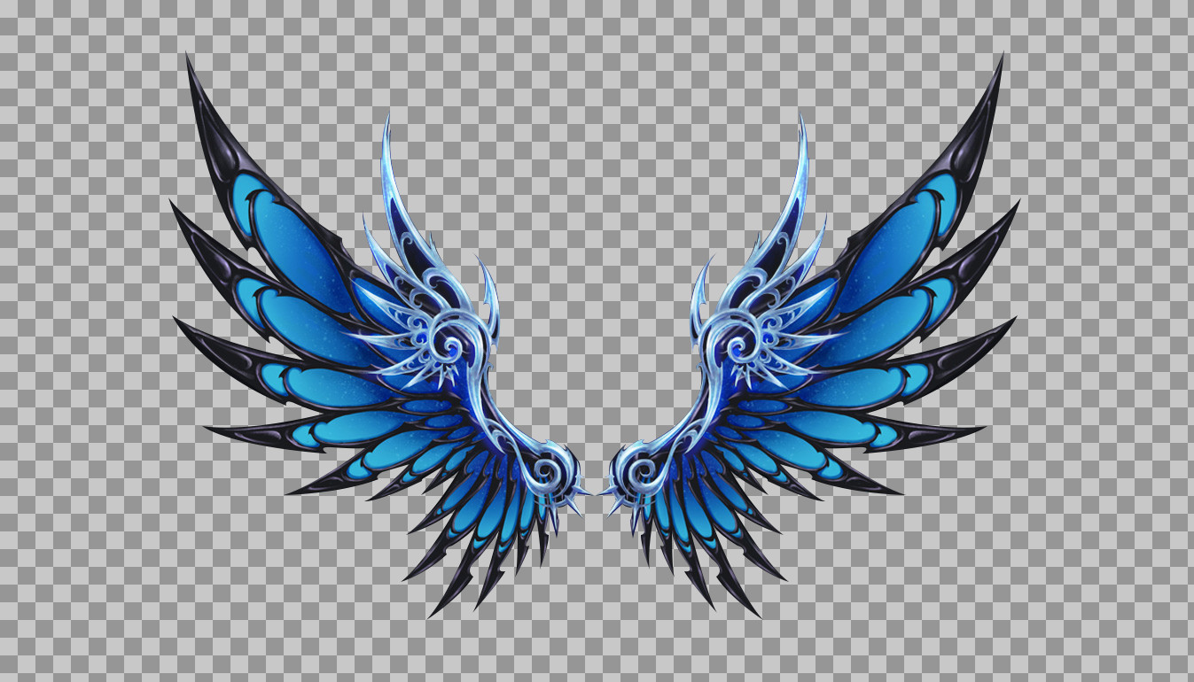 Ethereal Blue Fantasy Wings PNG | Magical Digital Art Asset