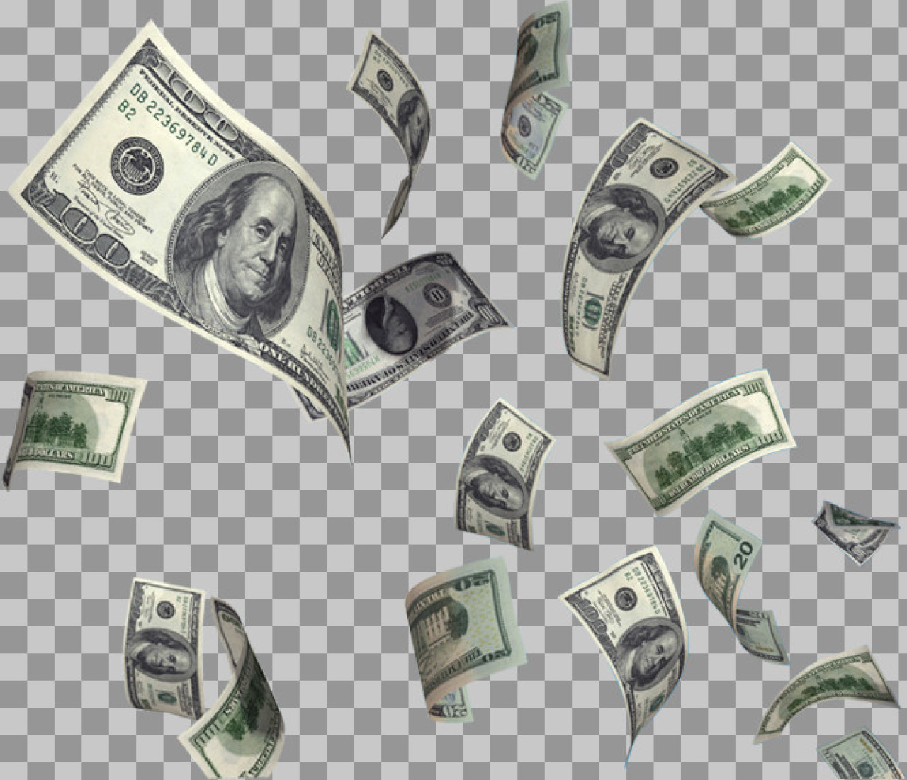 Falling Money PNG | US Dollar Bills Illustration...