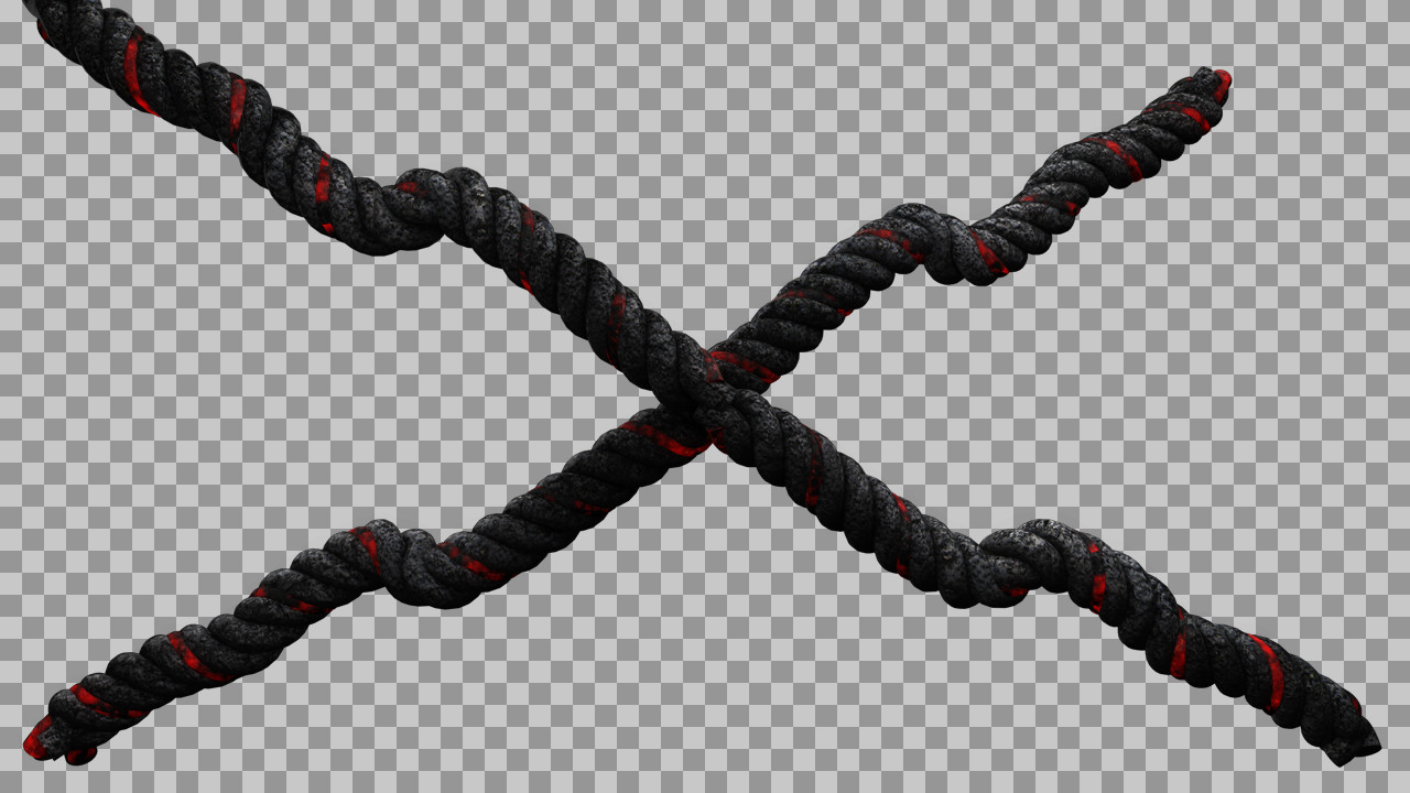 Fiery Crossed Ropes PNG | Volcanic & Lava Texture Graphic