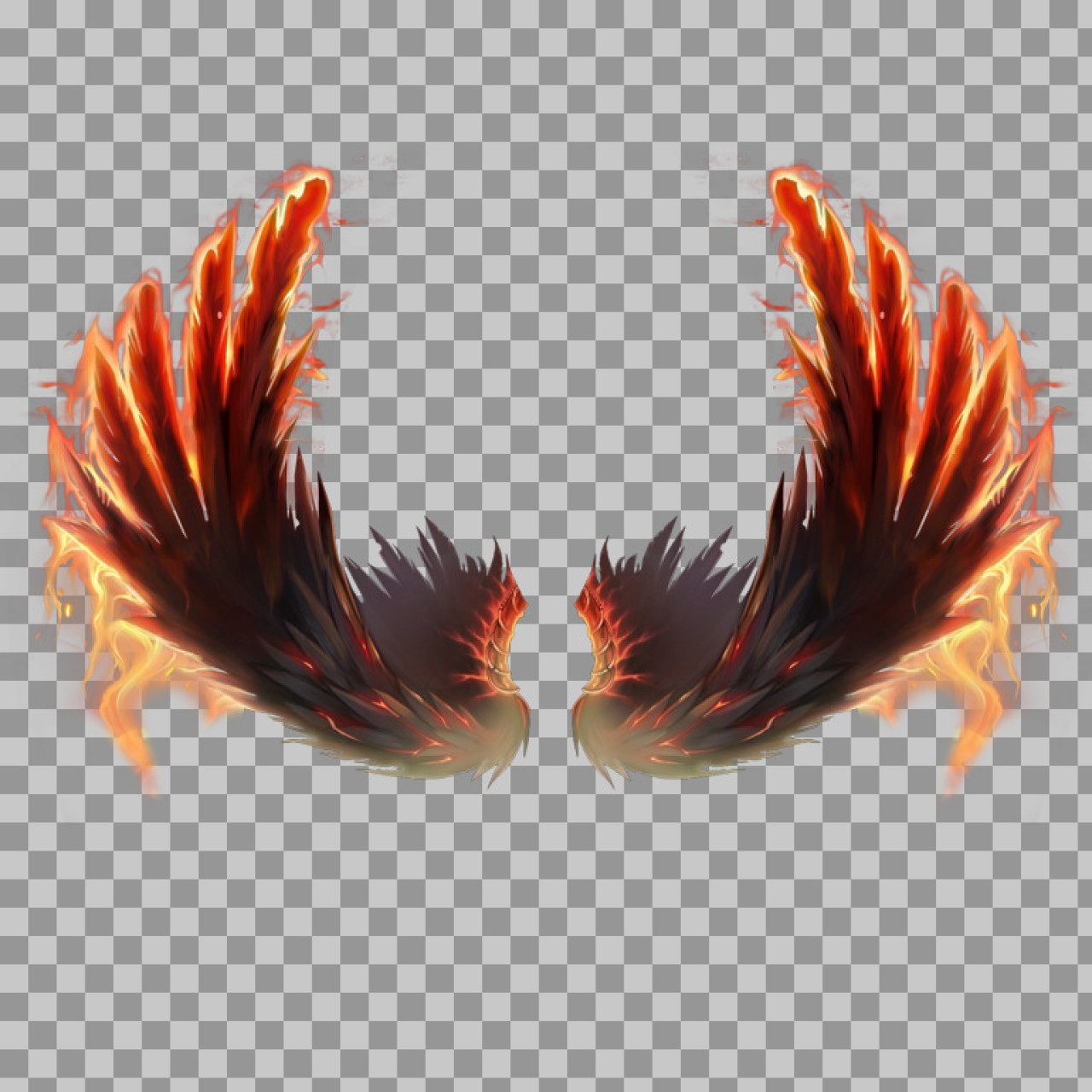 Burning Fire Wings PNG | Fantasy Phoenix & Demon Overlay