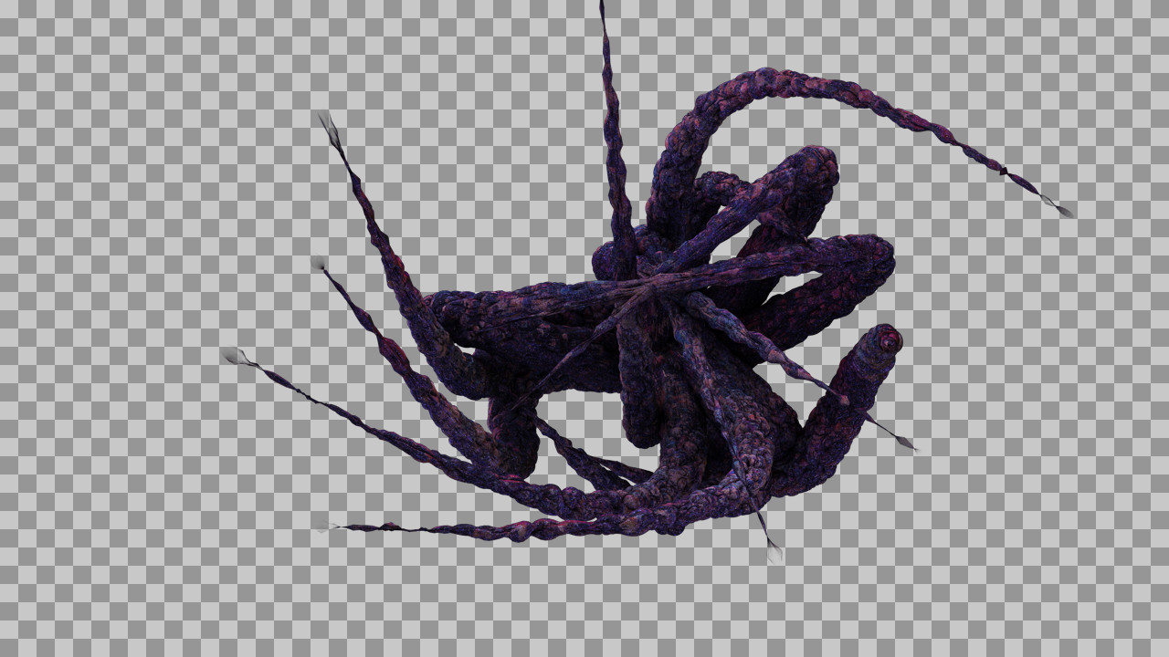 Dark Purple Alien Tentacles PNG | 3D Organic Void Texture