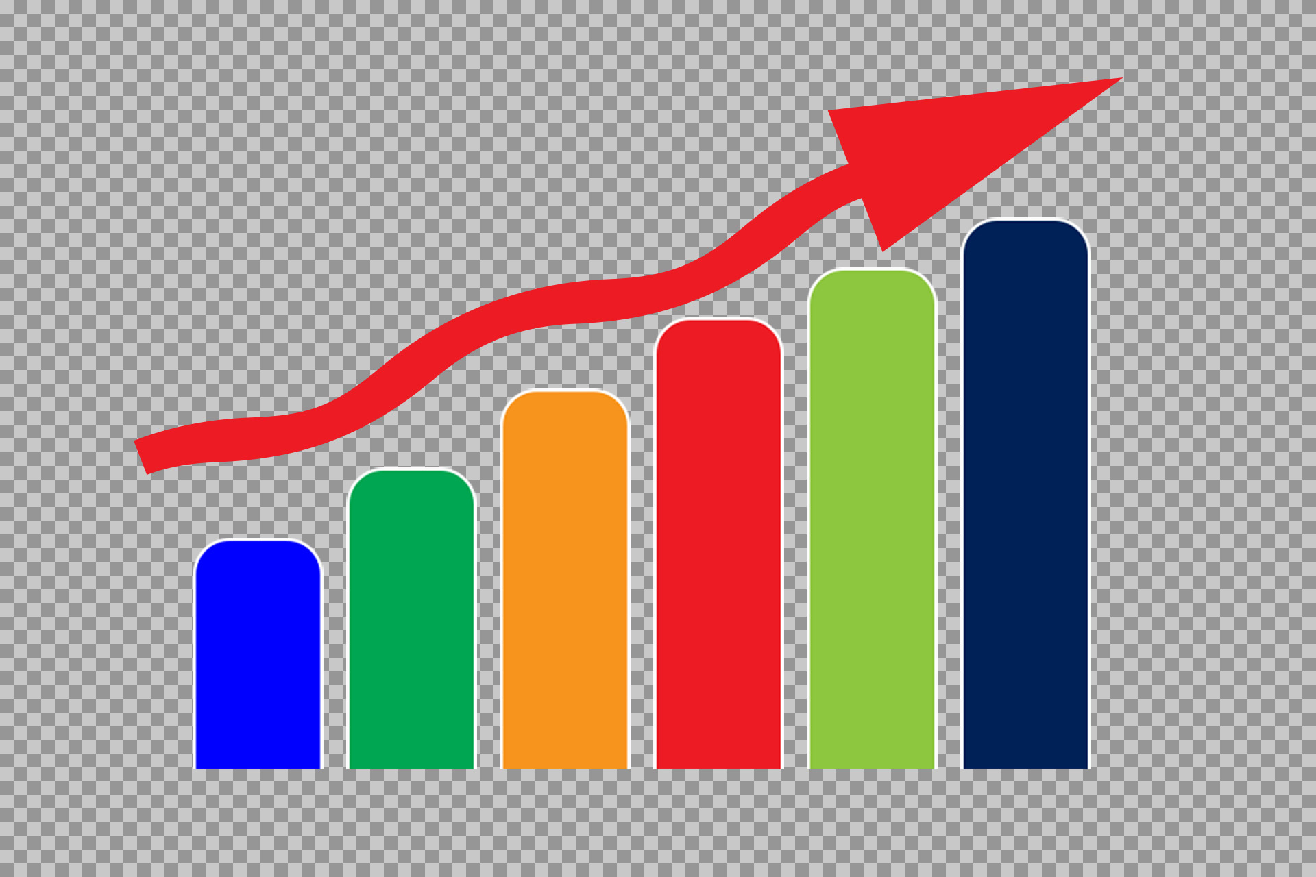 Colorful Business Growth Chart PNG - Financial Trend Graph Vector