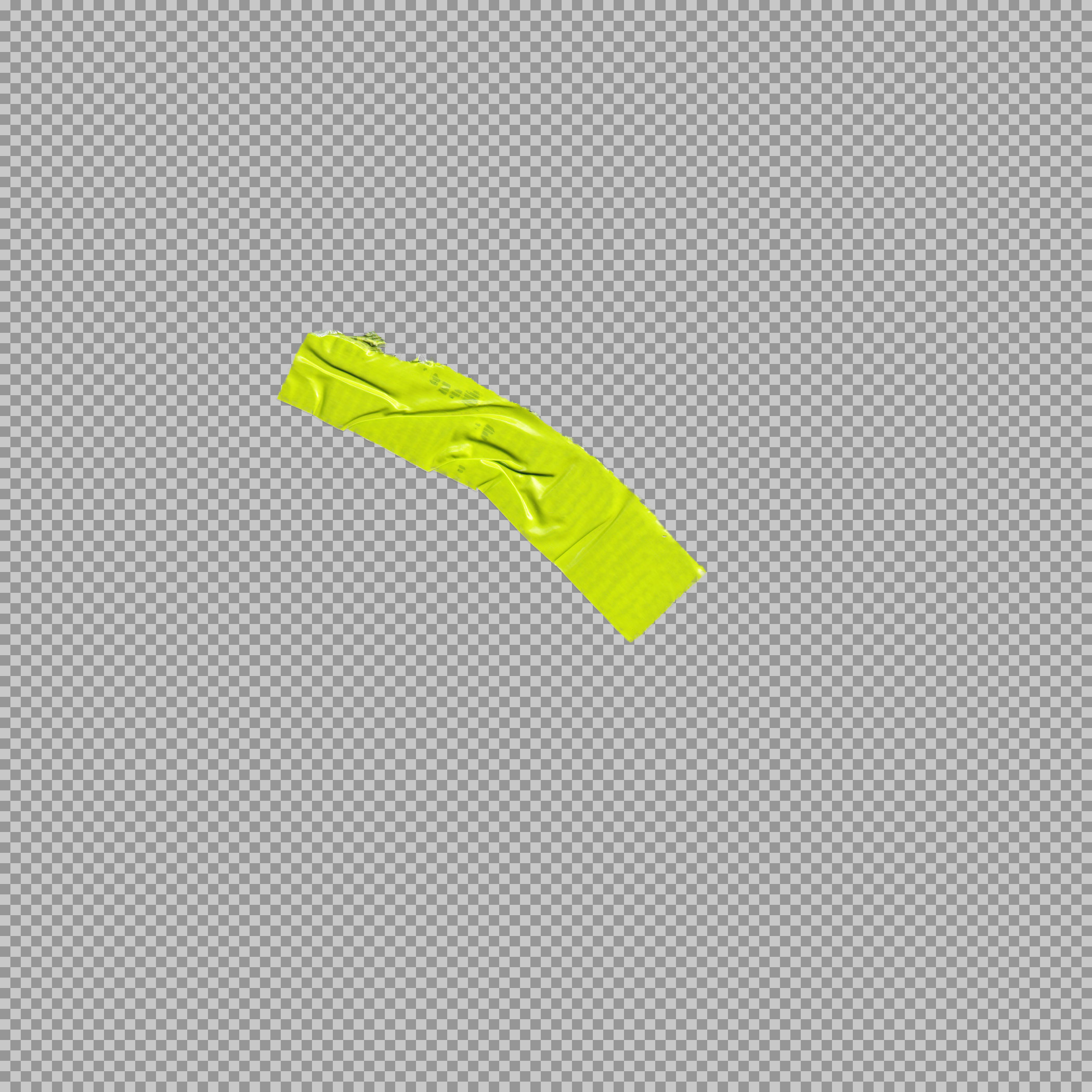 Neon Green Duct Tape PNG - Crumpled Adhesive Strip Overlay