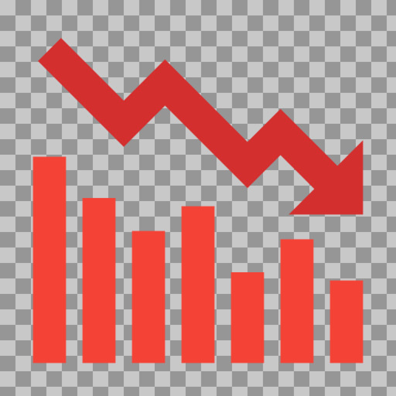 Financial Loss Chart PNG - Red Downward Trend Graph Vector...