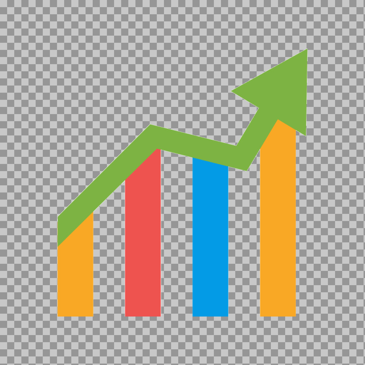 Flat Growth Chart Icon PNG - Business Bar Graph Vector