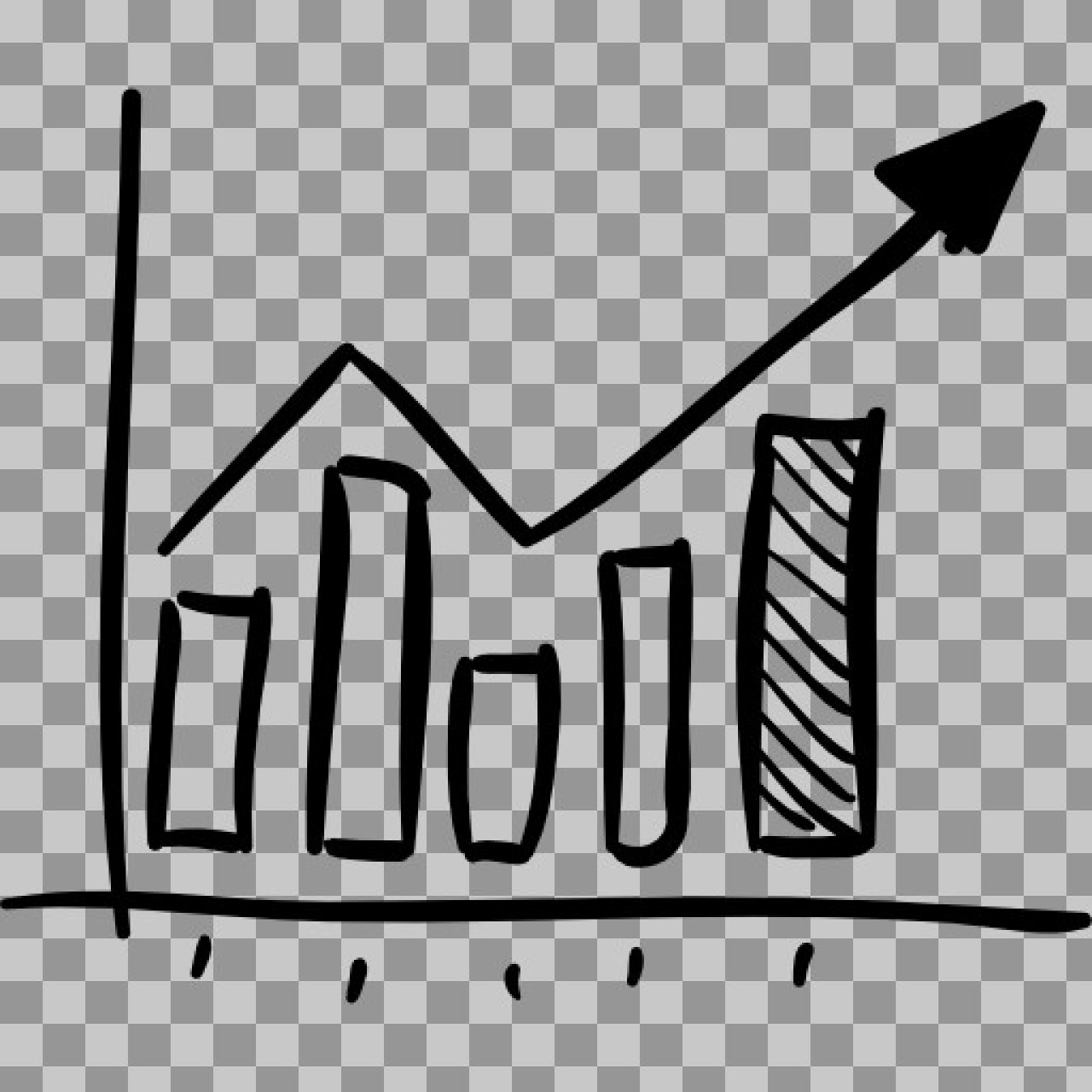 Hand-Drawn Growth Chart PNG | Sketchy Bar Graph Icon