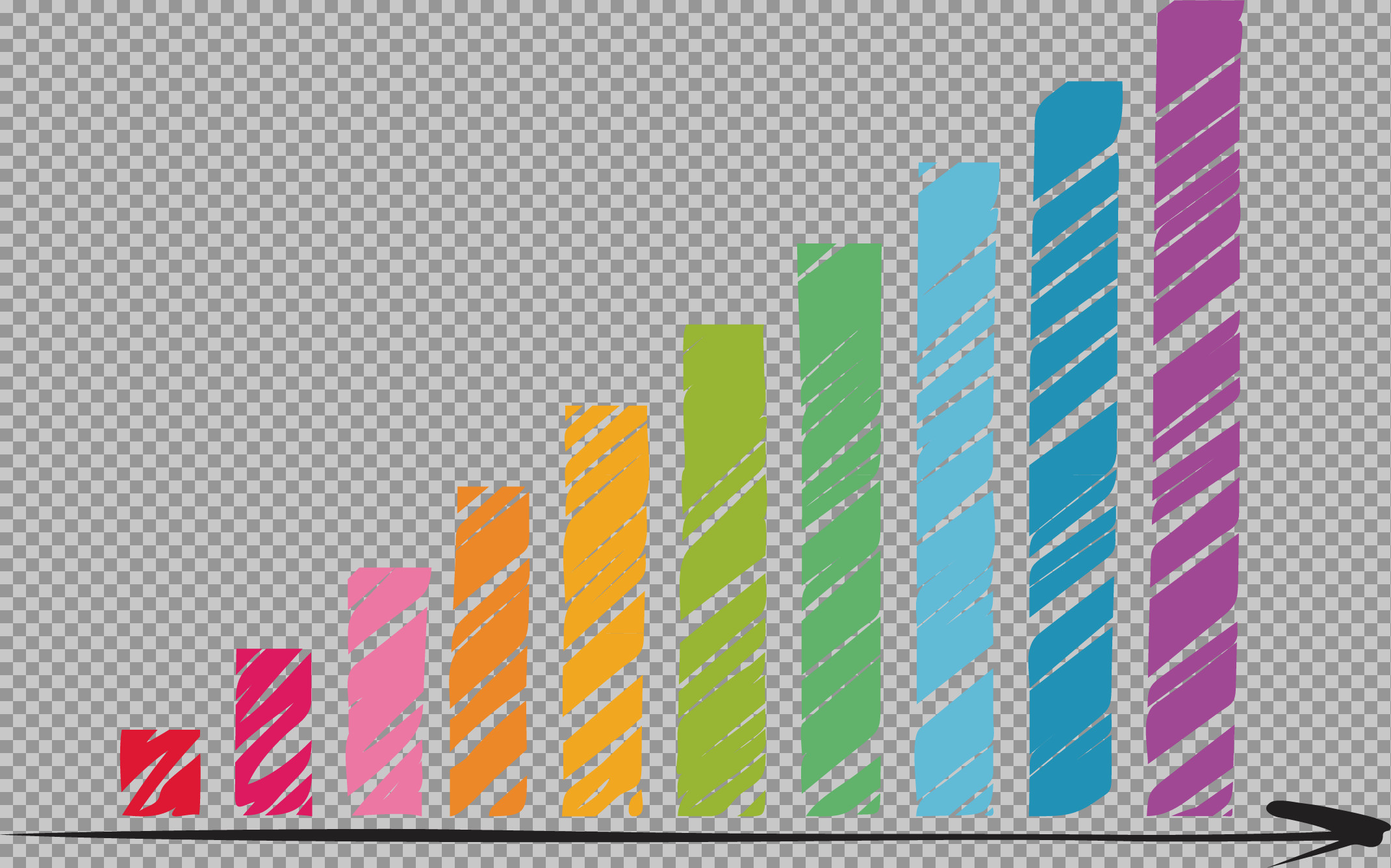 Colorful Growth Bar Chart PNG | Hand-Drawn Data Graphic...