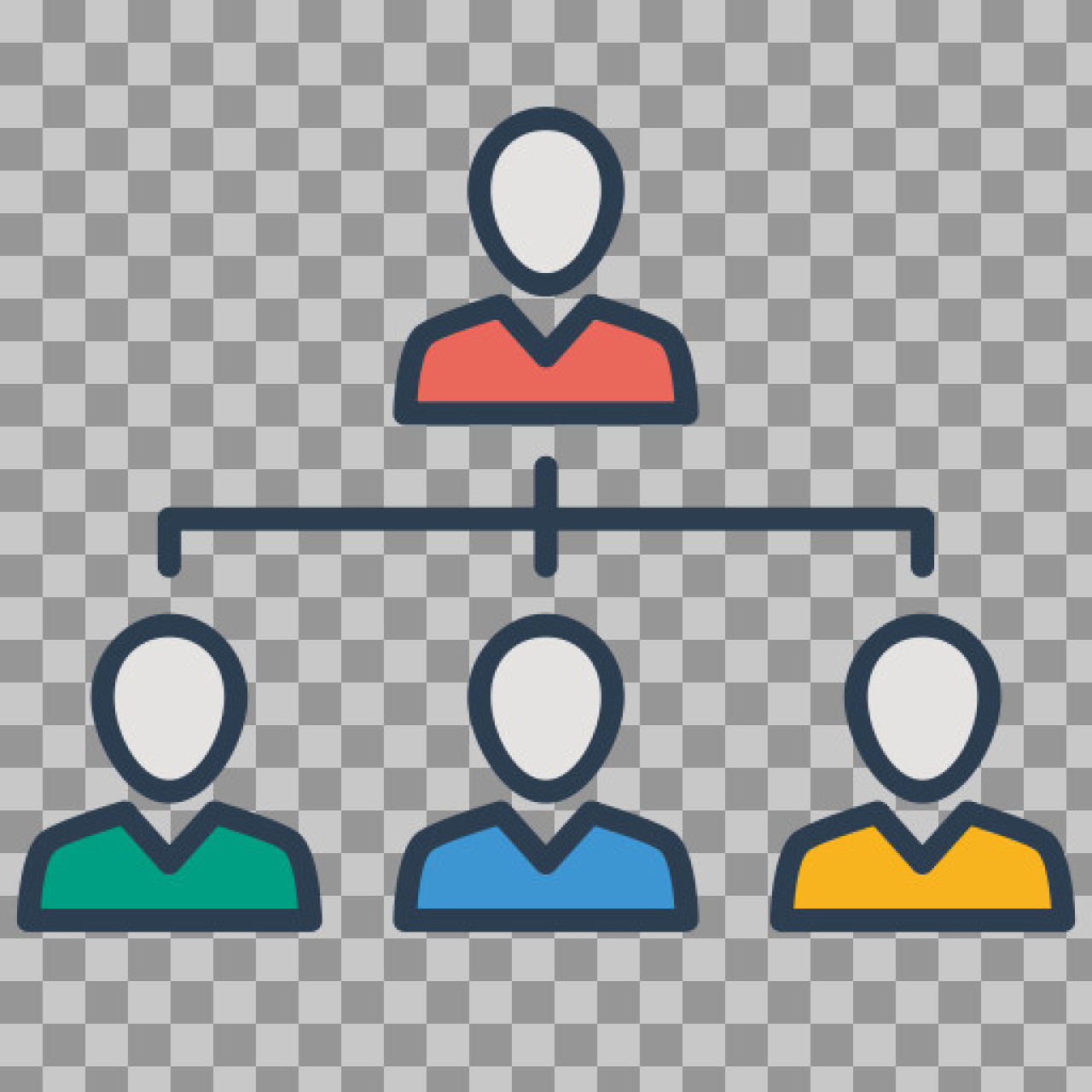 Organizational Chart Icon PNG - Team Hierarchy & Management Vector...