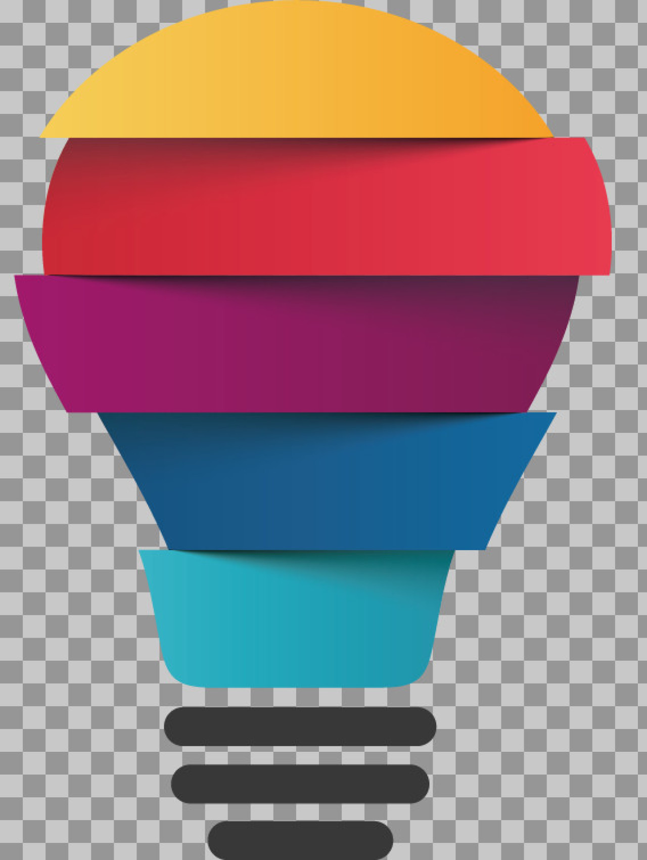 Segmented Lightbulb Infographic PNG - Creative Idea Icon