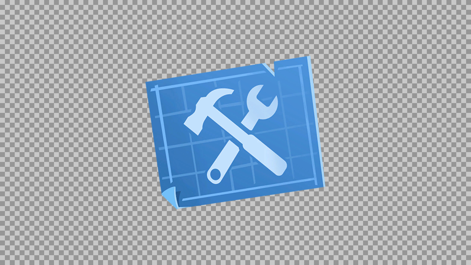 Blue Blueprint Icon PNG - Construction & Schematic Tools Illustration...