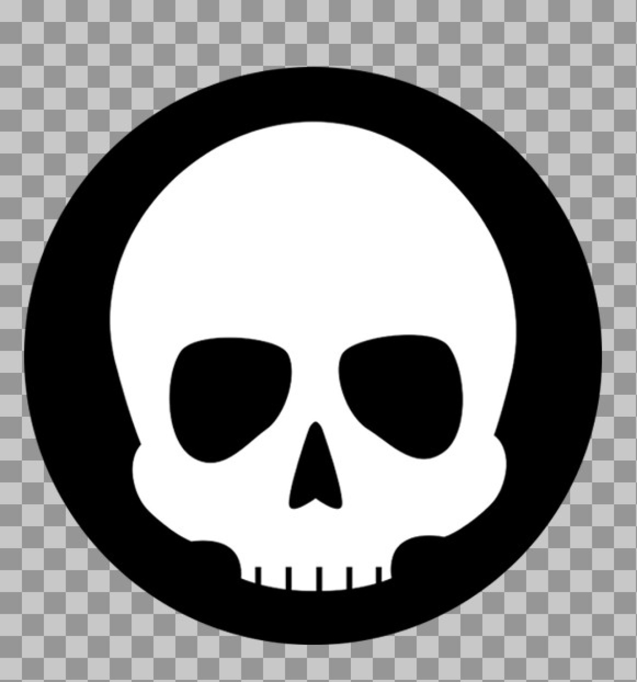 Round Skull Icon PNG | Black & White Danger Symbol & Logo Asset...