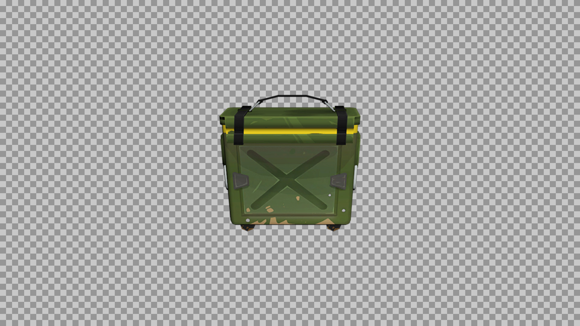 Stylized Military Ammo Crate PNG - Green Loot Box Game Asset