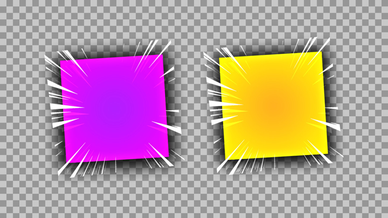 Anime Speed Line Frames PNG - Purple & Yellow Action Squares...