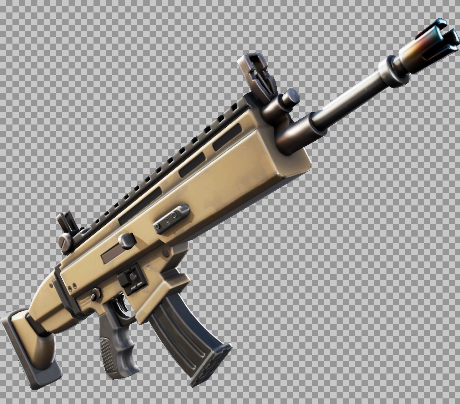 Fortnite Legendary SCAR Assault Rifle PNG - Transparent Weapon Render