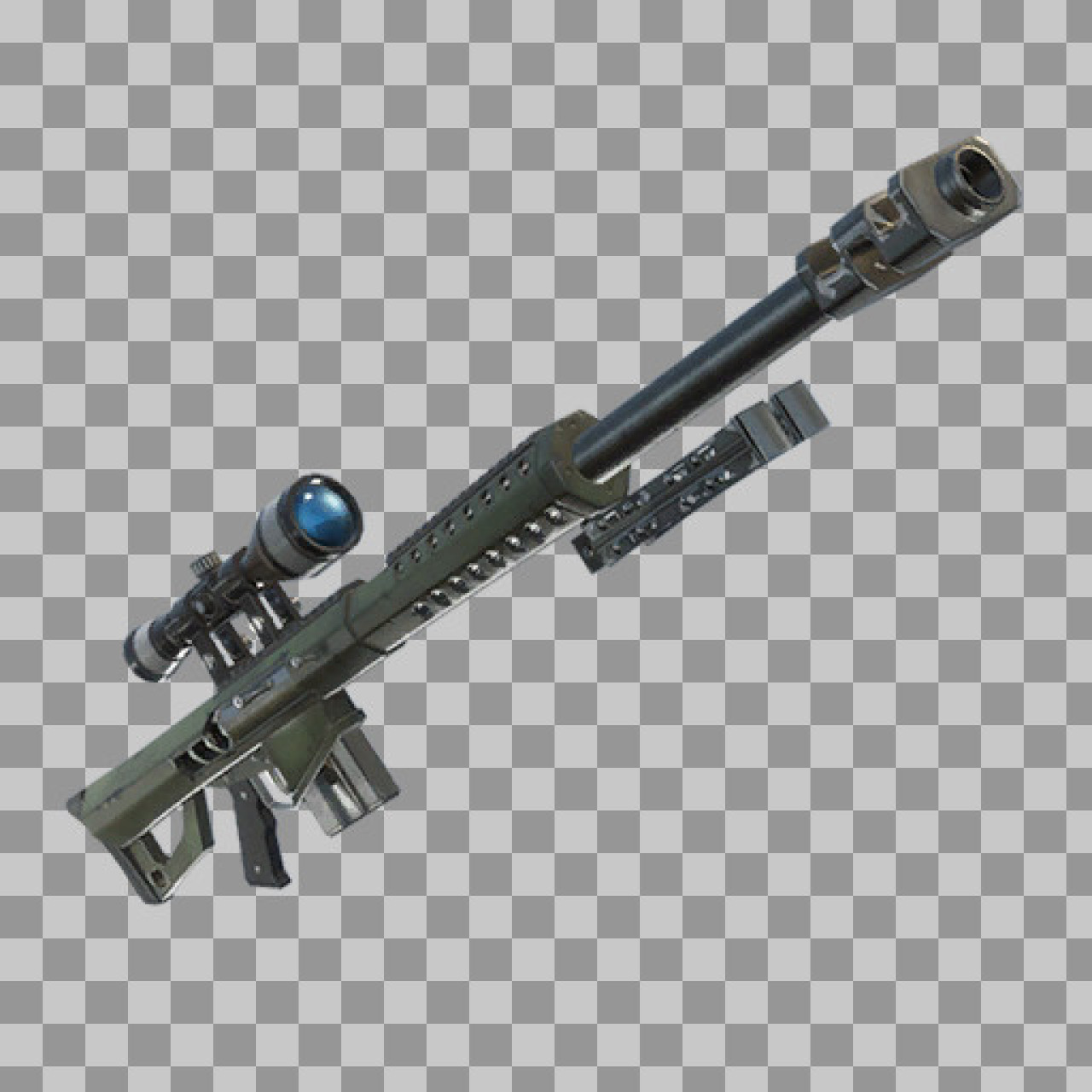 Stylized Heavy Sniper Rifle PNG - Transparent Game Weapon Asset...