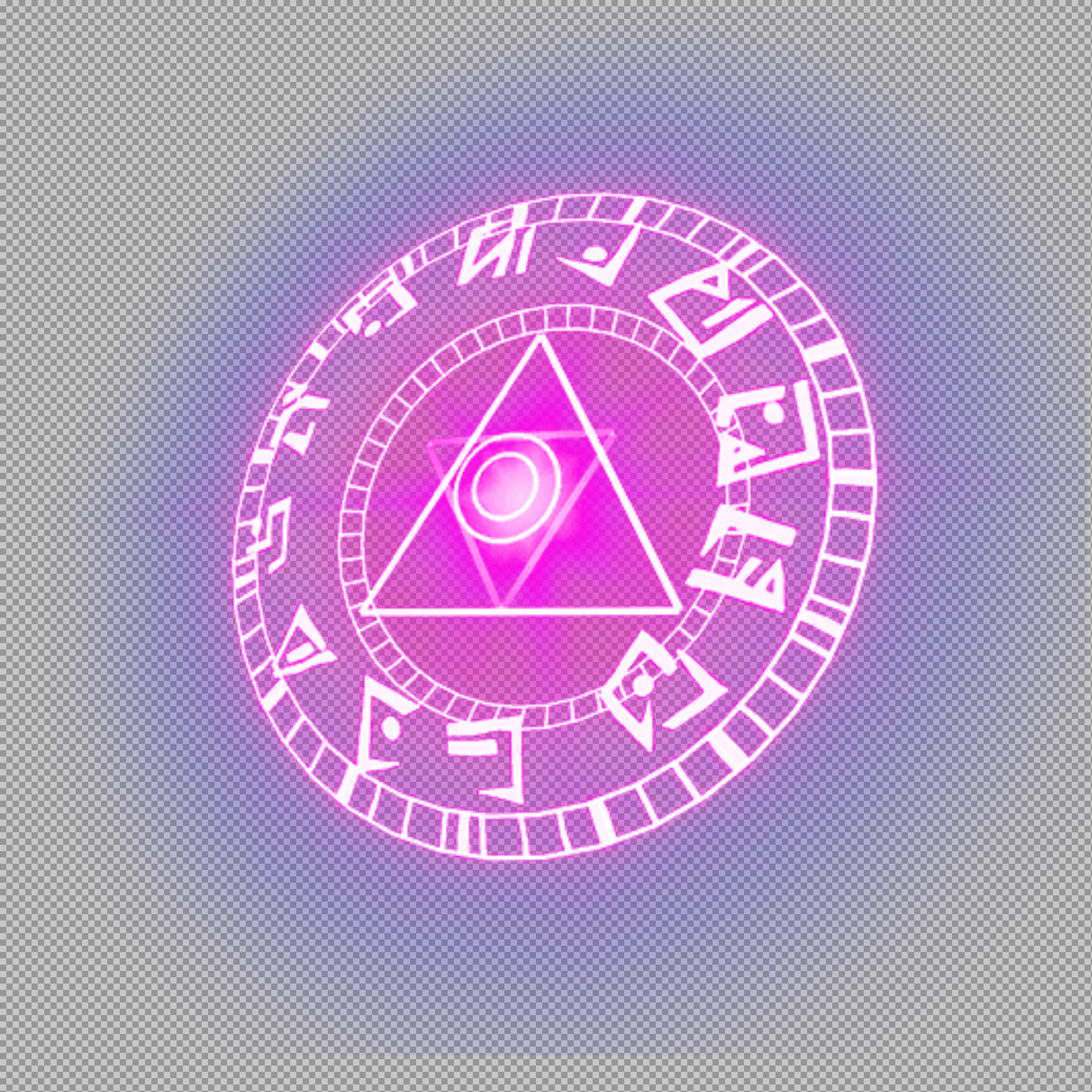 Glowing Neon Magic Circle PNG | Purple Rune Spell Overlay