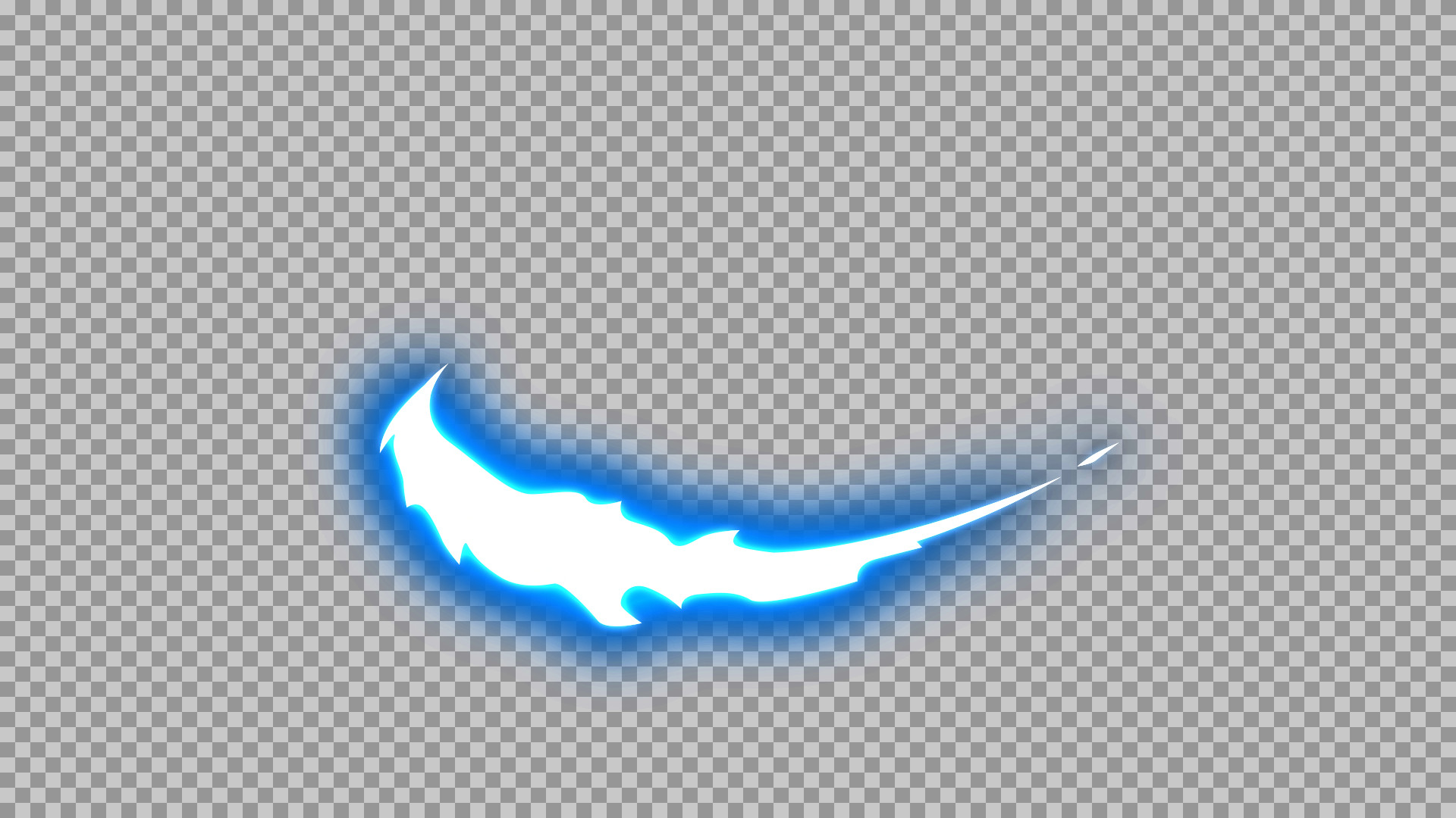 Blue Energy Sword Slash PNG - Glowing Anime Attack Effect & VFX