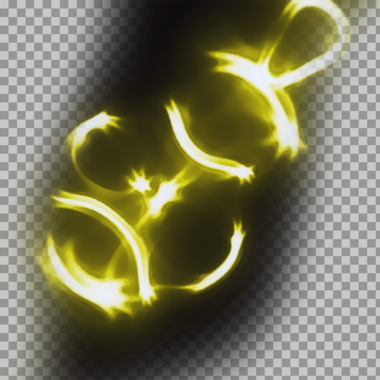 Abstract Yellow Energy Sigil PNG - Glowing Magic Runes Overlay