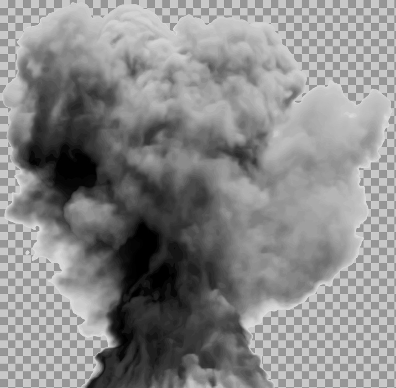 Realistic Black Smoke Explosion PNG | Free Download Transparent Cloud