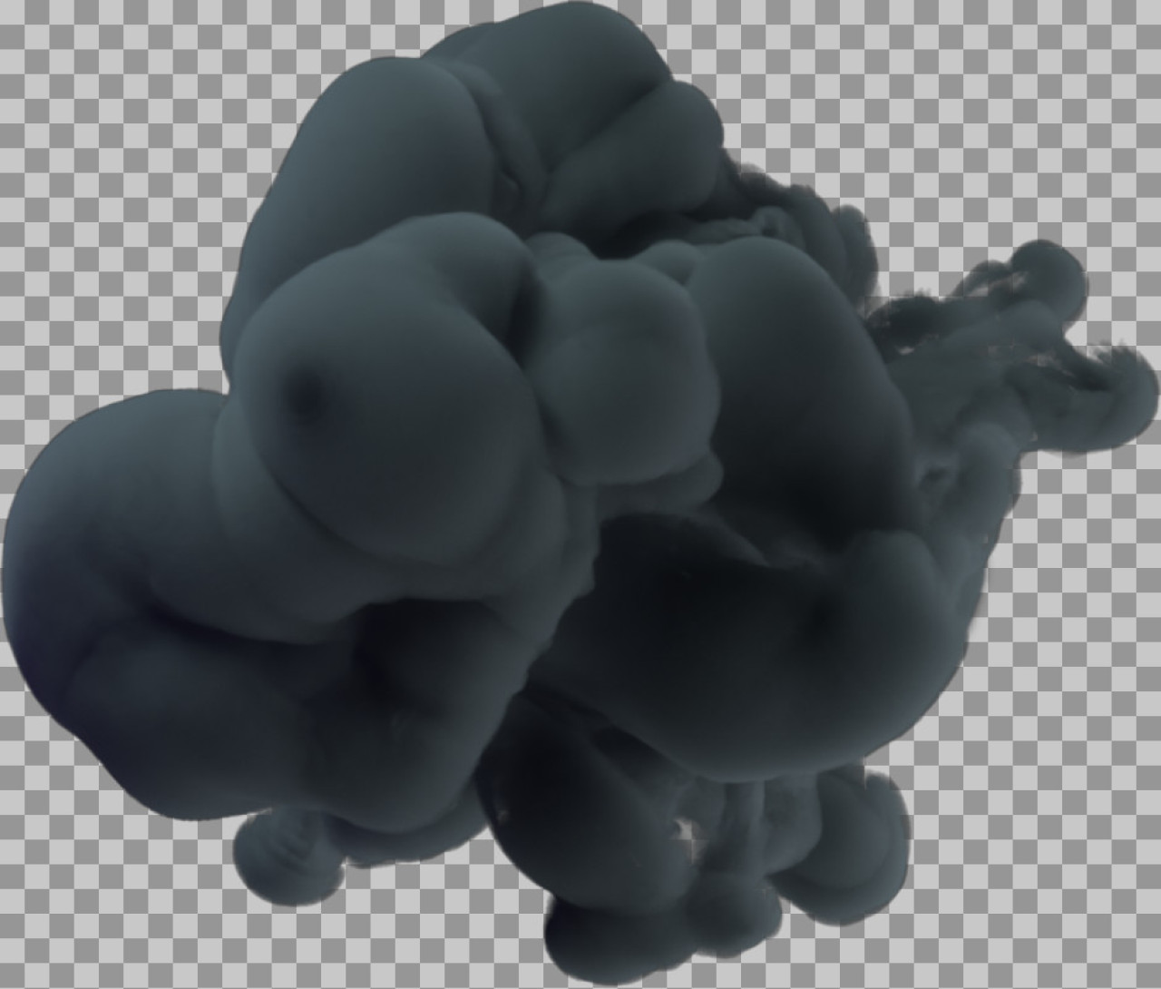Realistic Dark Smoke Cloud PNG | Ink & Explosion Overlay