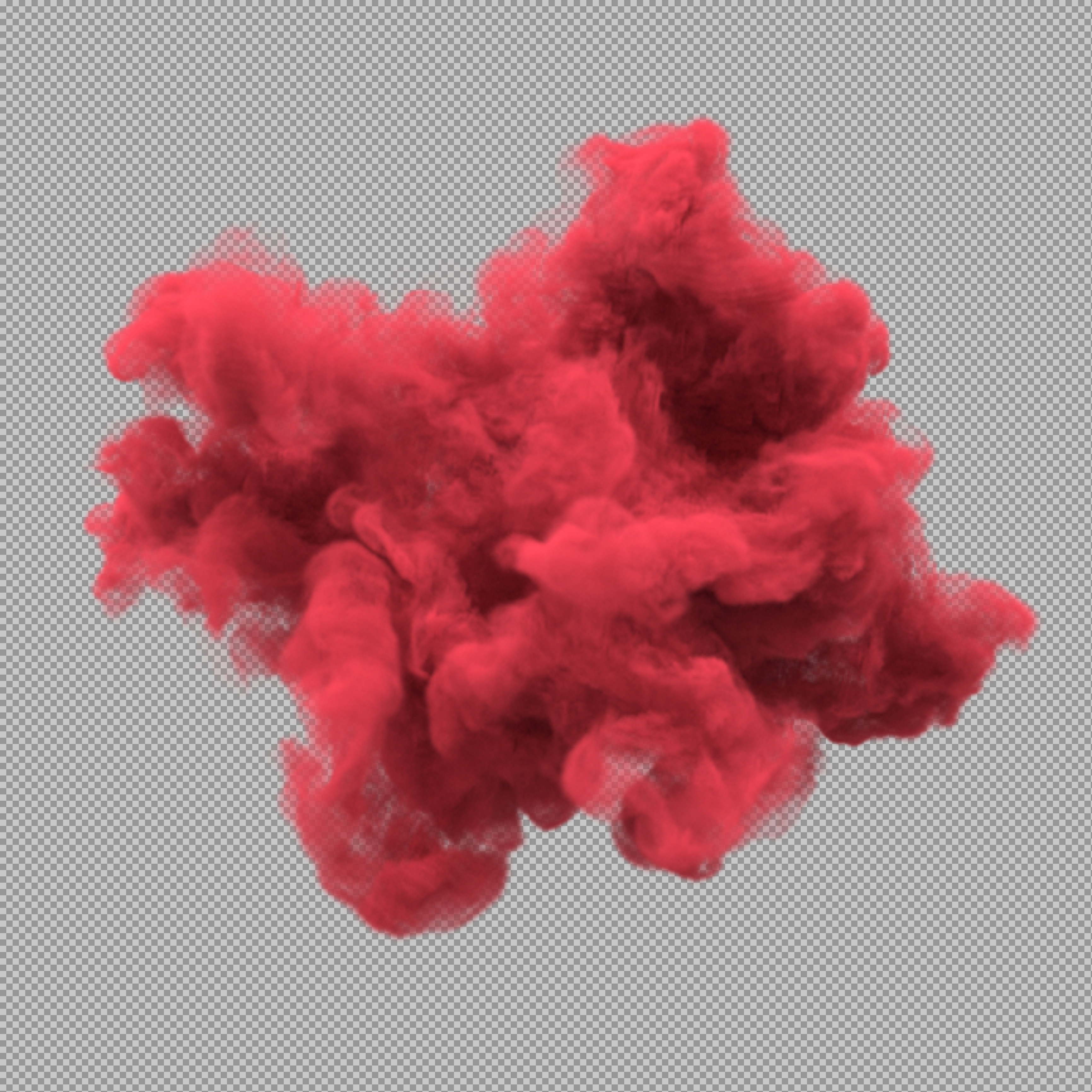 Realistic Red Smoke Cloud PNG | Color Powder Explosion Overlay