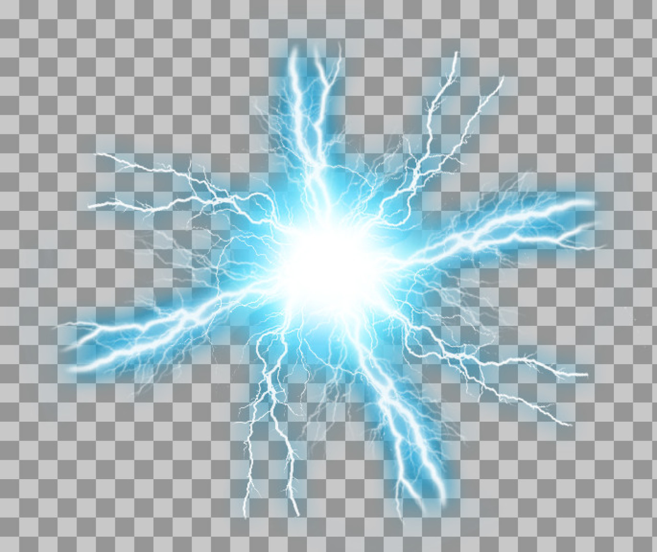 Blue Electric Energy Burst PNG - Lightning Starburst Overlay...