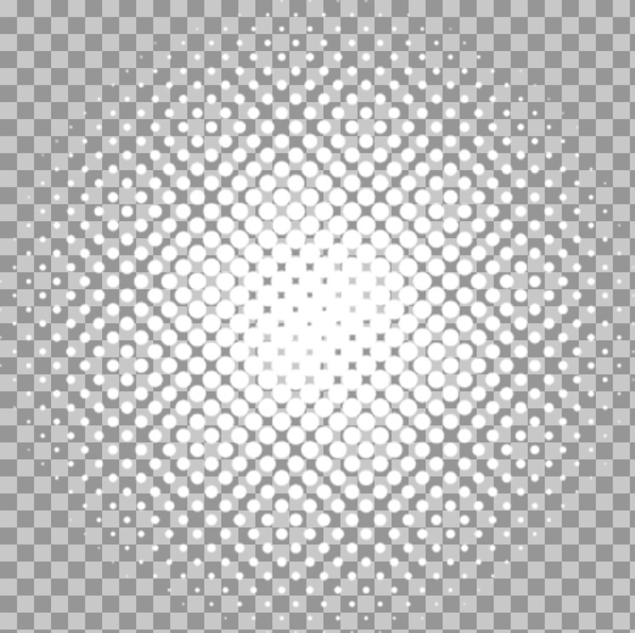 White Halftone Circle PNG | Radial Dot Pattern Overlay...
