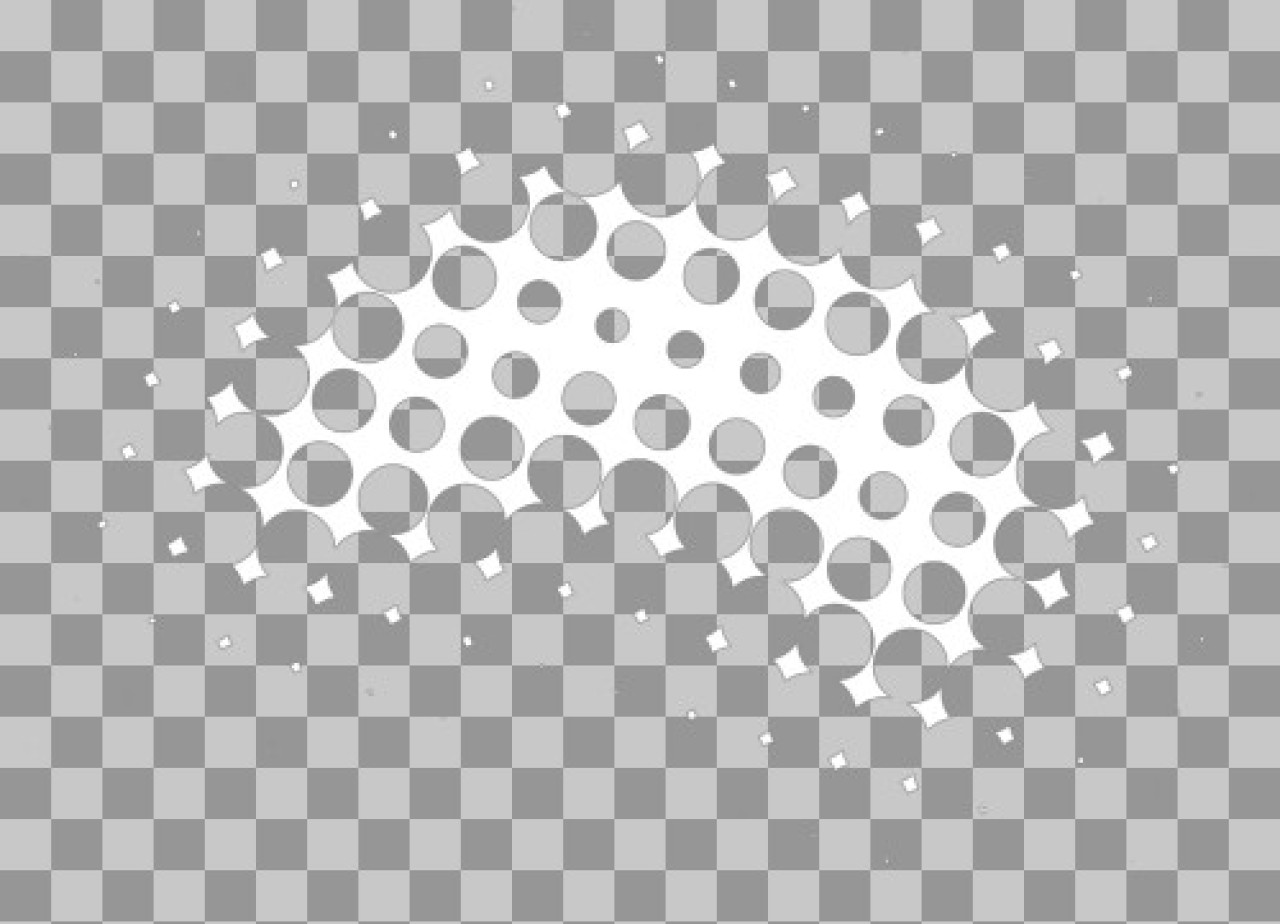 White Curved Halftone Pattern PNG | Abstract Pop Art Shape...