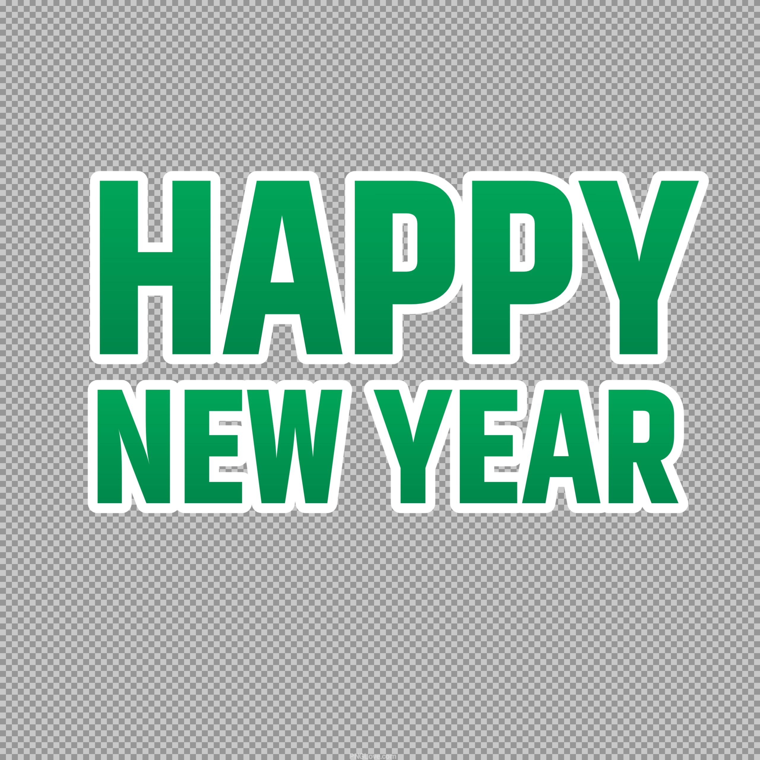 Happy New Year Green Text PNG | Free Holiday Graphic