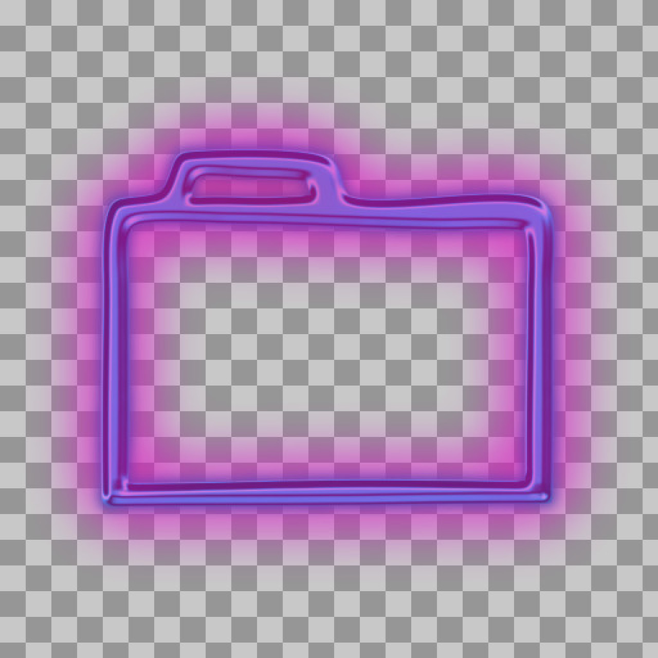 Neon Purple Folder Icon PNG Download - Glowing UI Graphic...