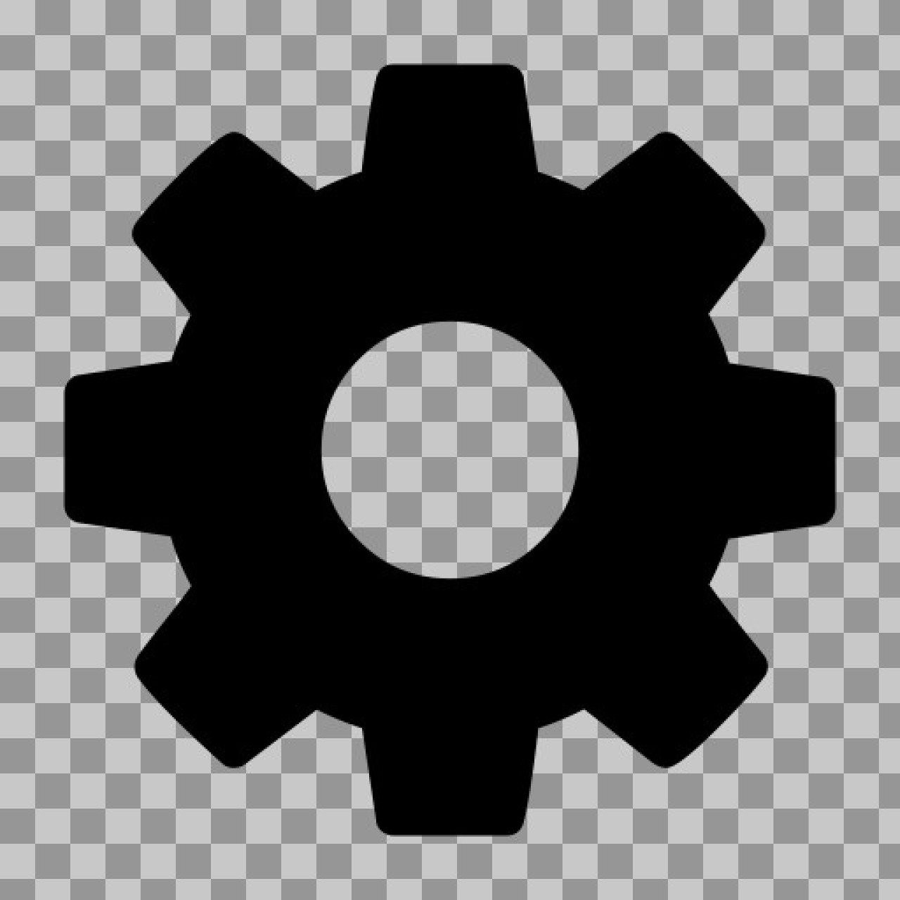 Black Settings Gear Icon PNG | Free Cogwheel Graphic for UI