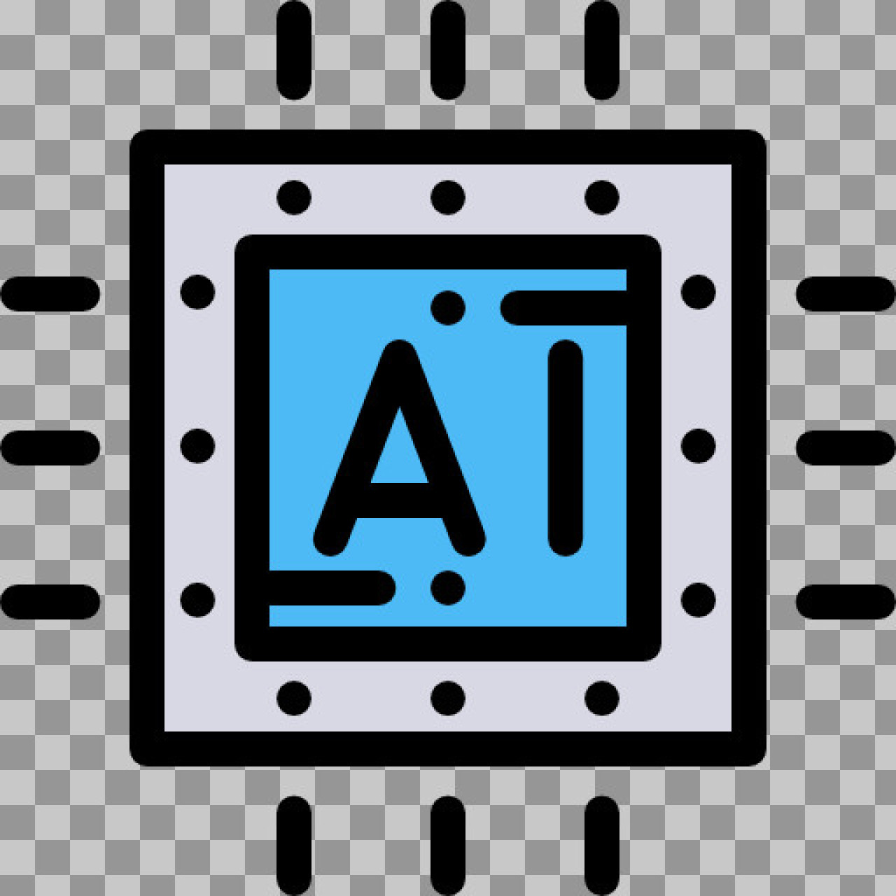 AI Chip Icon PNG | Artificial Intelligence Processor Graphic