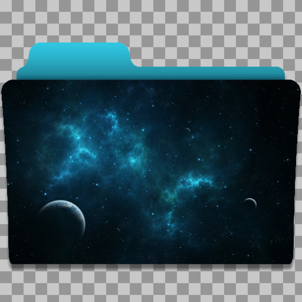 Space Galaxy Folder Icon PNG | Sci-Fi & Astronomy Graphic