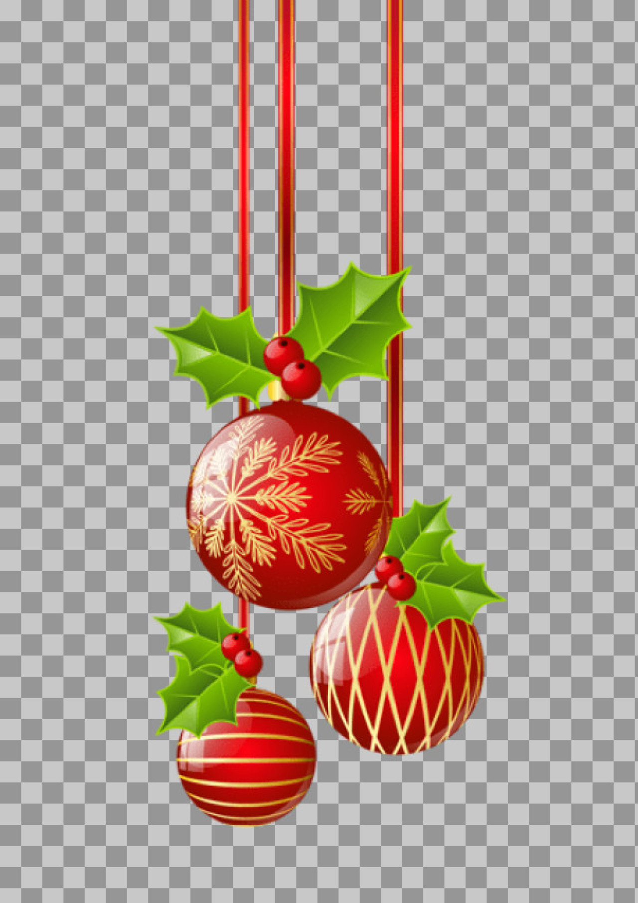 Hanging Christmas Ornaments PNG | Festive Holiday Clipart...