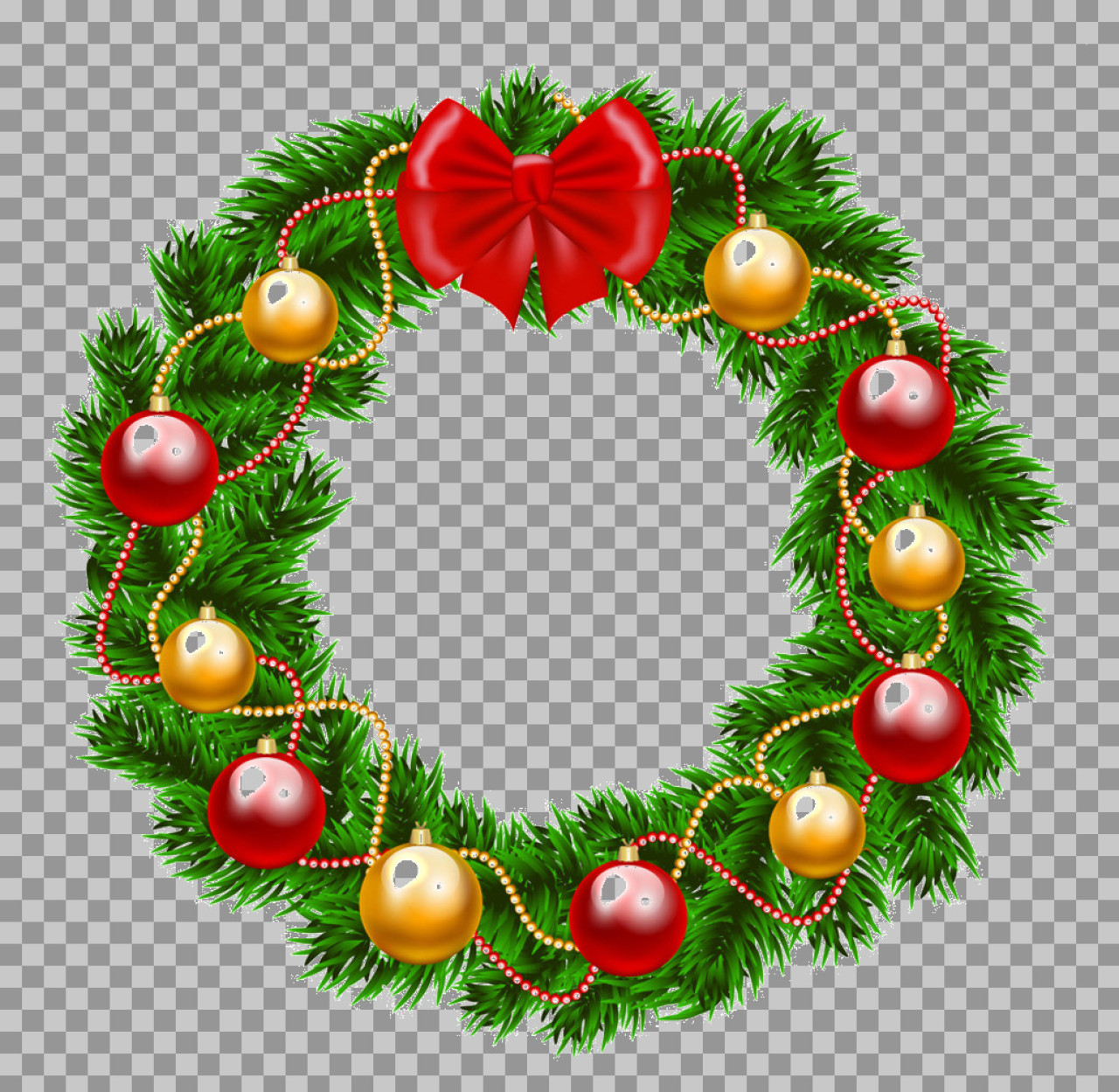 Christmas Wreath PNG | Festive Holiday Frame Clipart