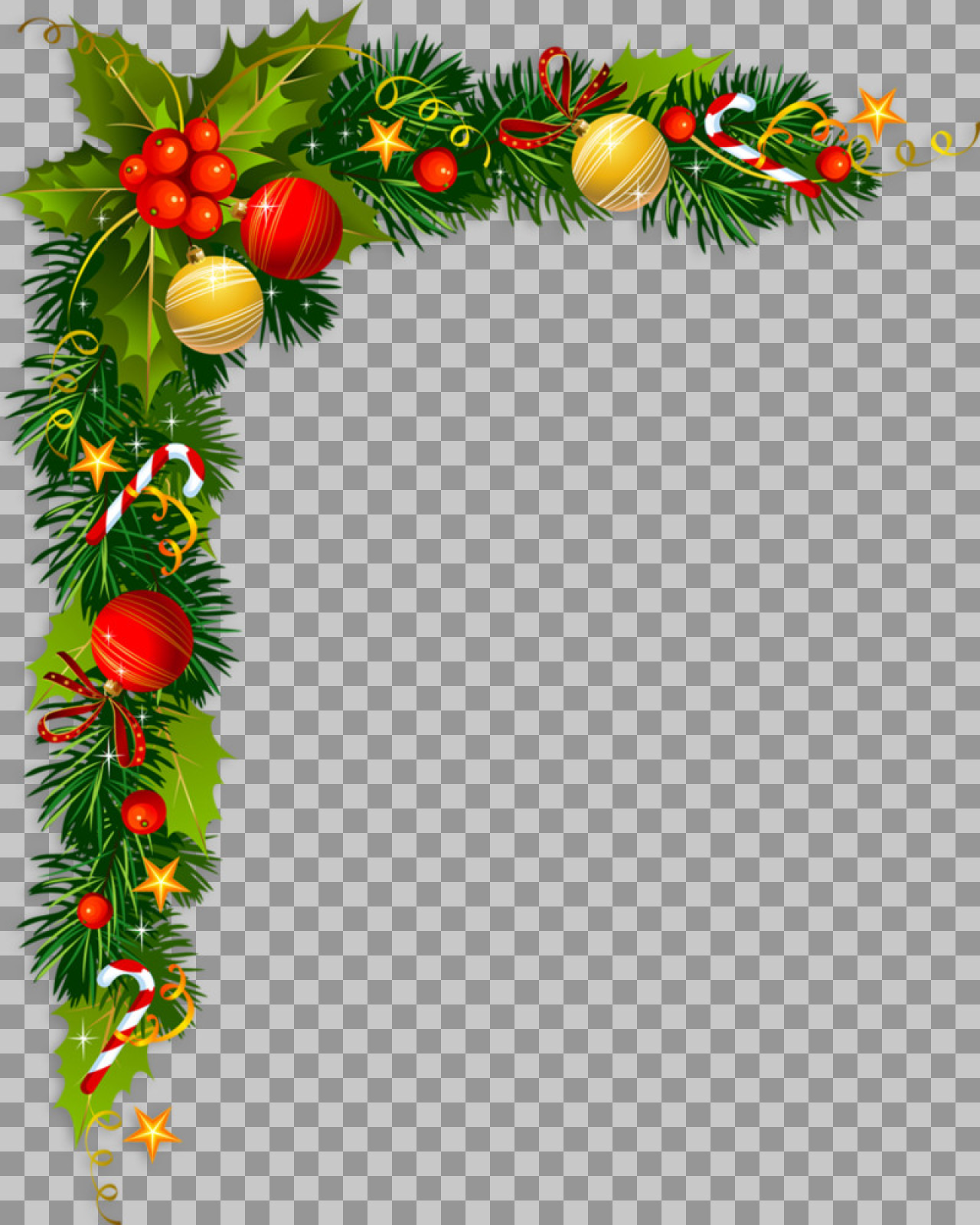 Christmas Corner Border PNG | Free Holiday Clip Art