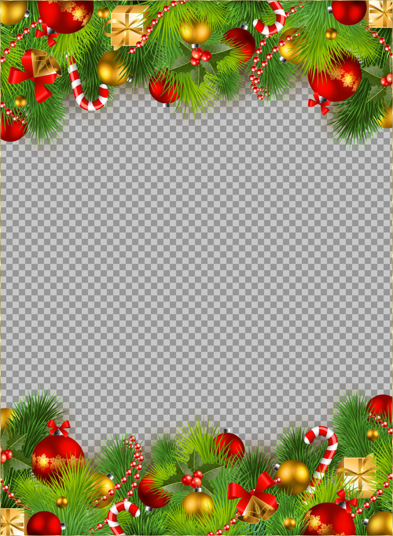 Christmas Garland Photo Frame PNG | Free Holiday Border