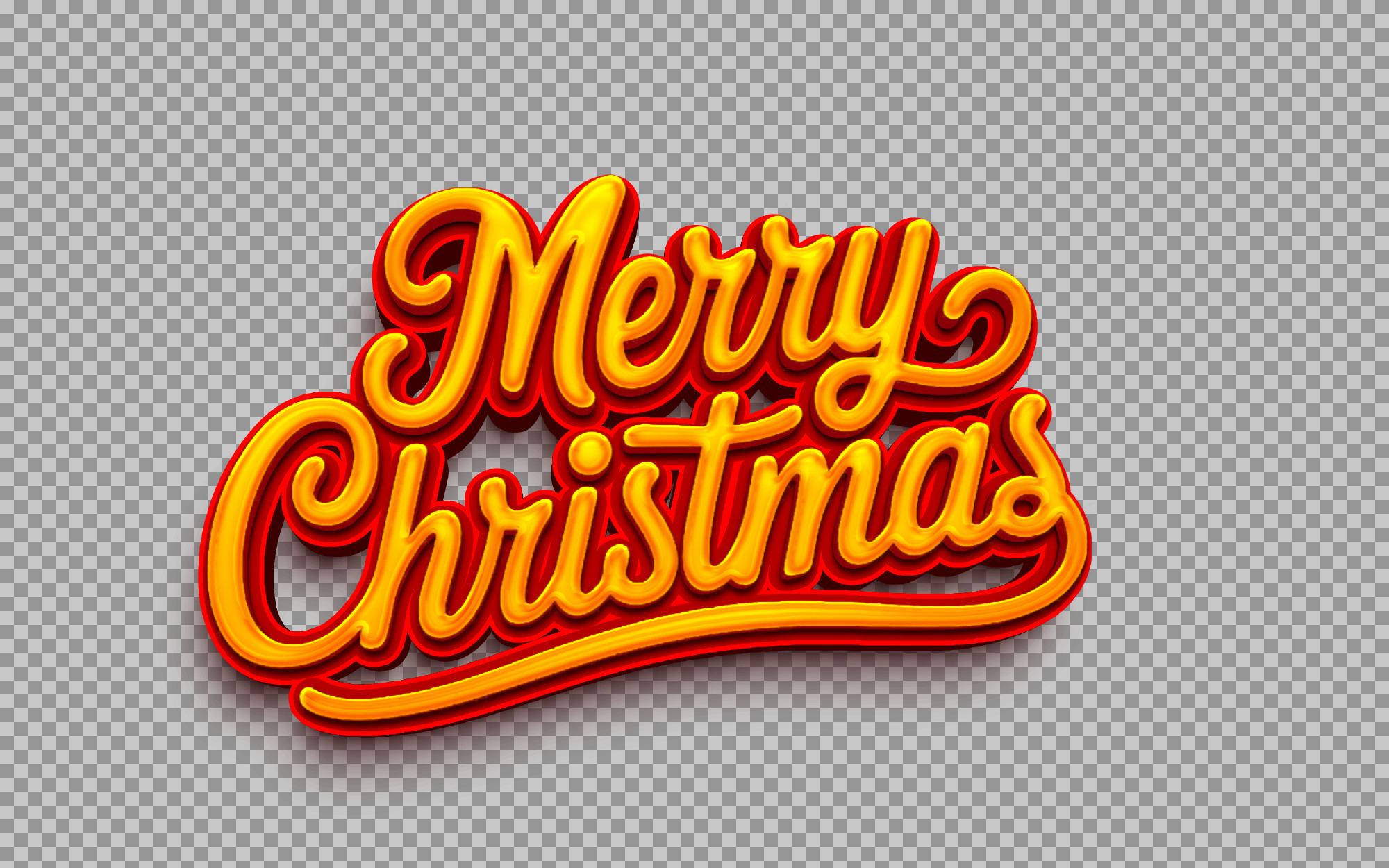 Merry Christmas Script PNG | Golden 3D Holiday Text...