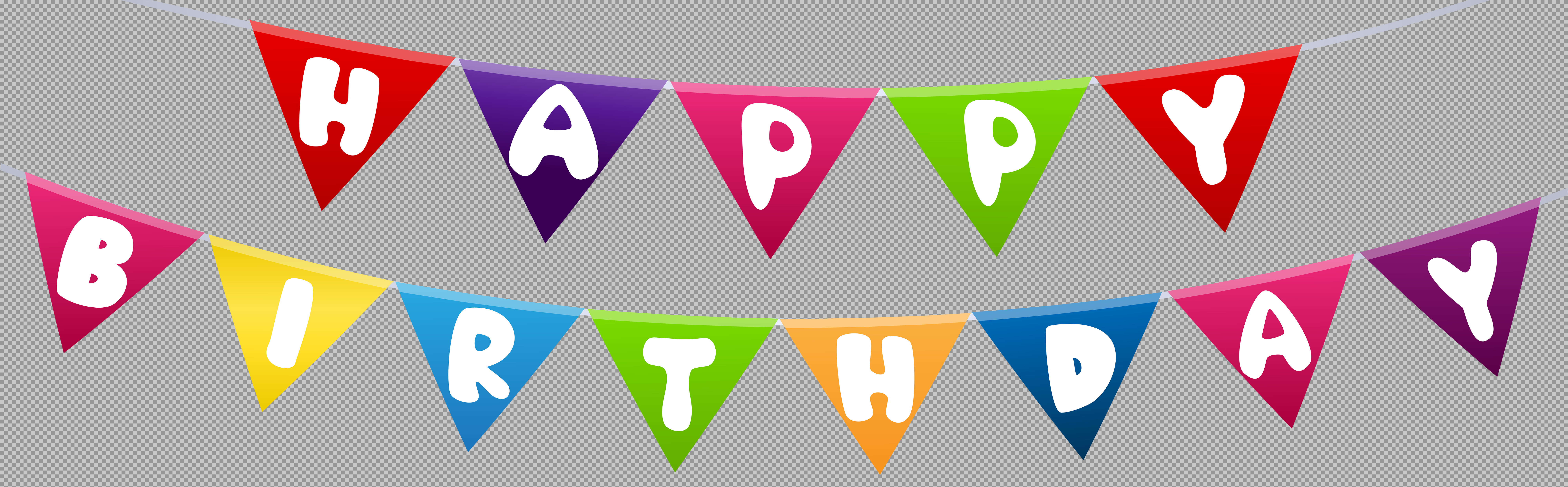 Happy Birthday Bunting Banner PNG | Colorful Party Decor...