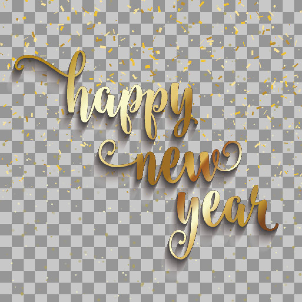 Happy New Year Gold Script PNG | Free Festive Clipart...