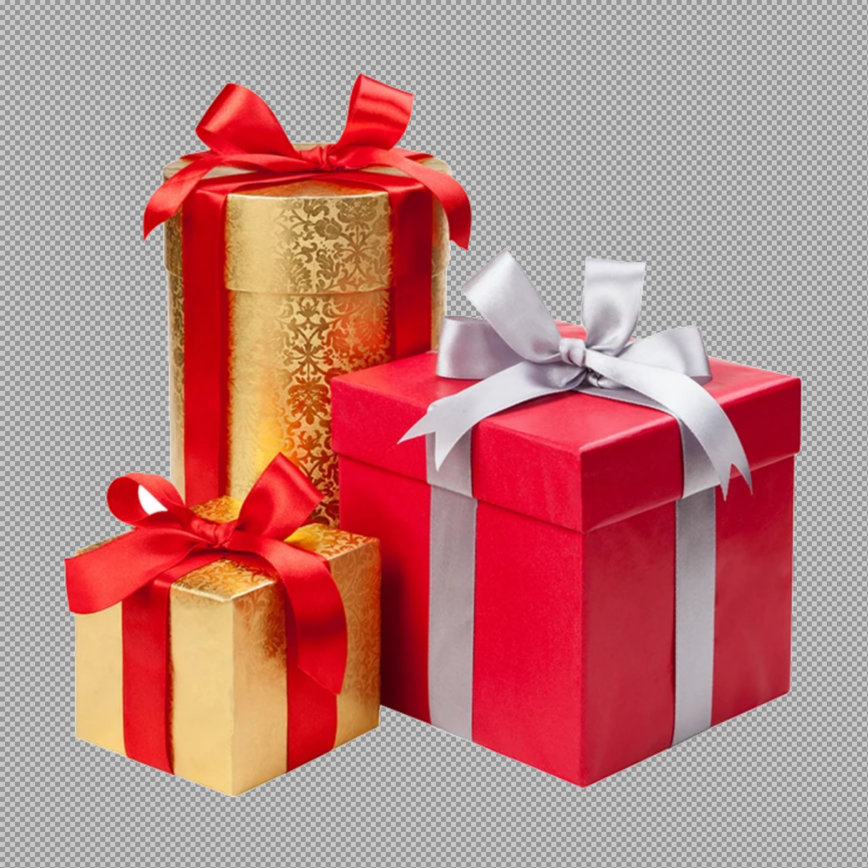 Red and Gold Gift Boxes PNG | Free Holiday Present Image...