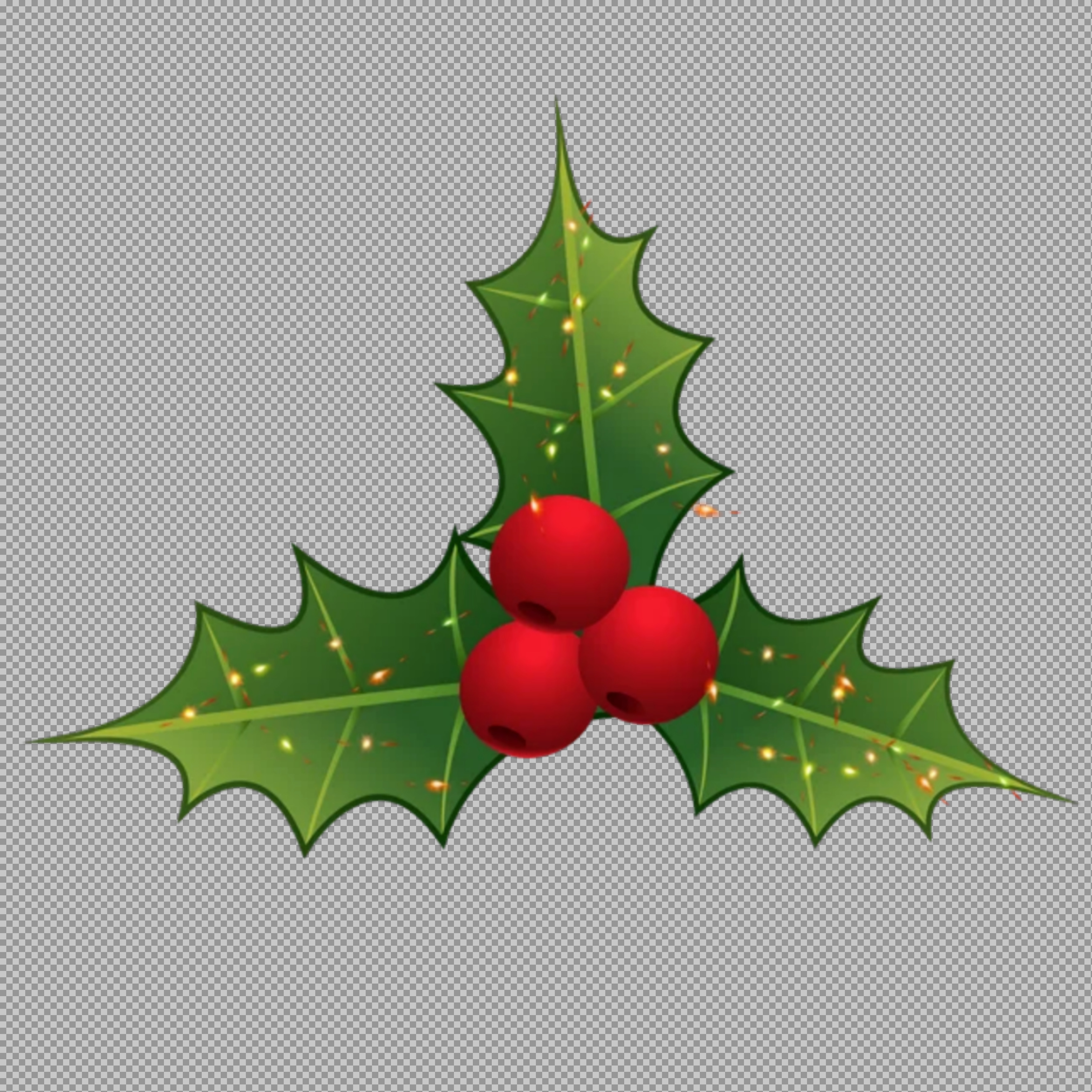 Christmas Holly with Lights PNG | Free Festive Holiday Clipart...