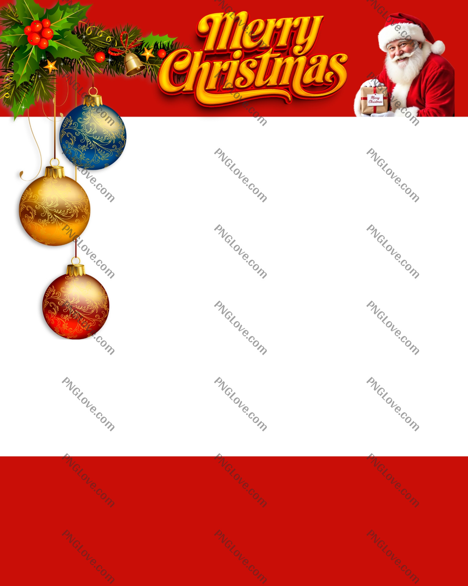 Free Merry Christmas Background Template with Santa Claus...