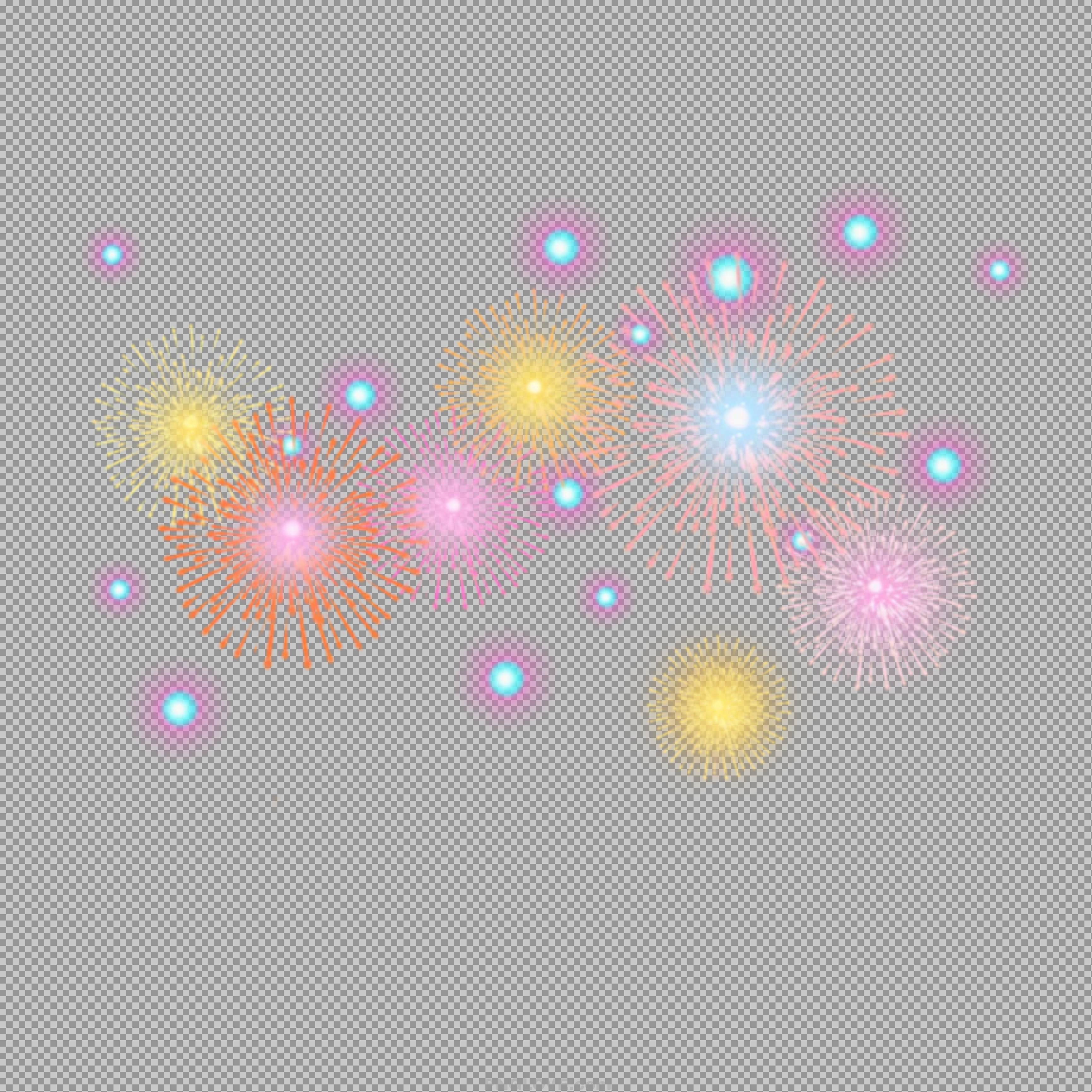 Colorful Cartoon Fireworks PNG - Festive Celebration Clipart...