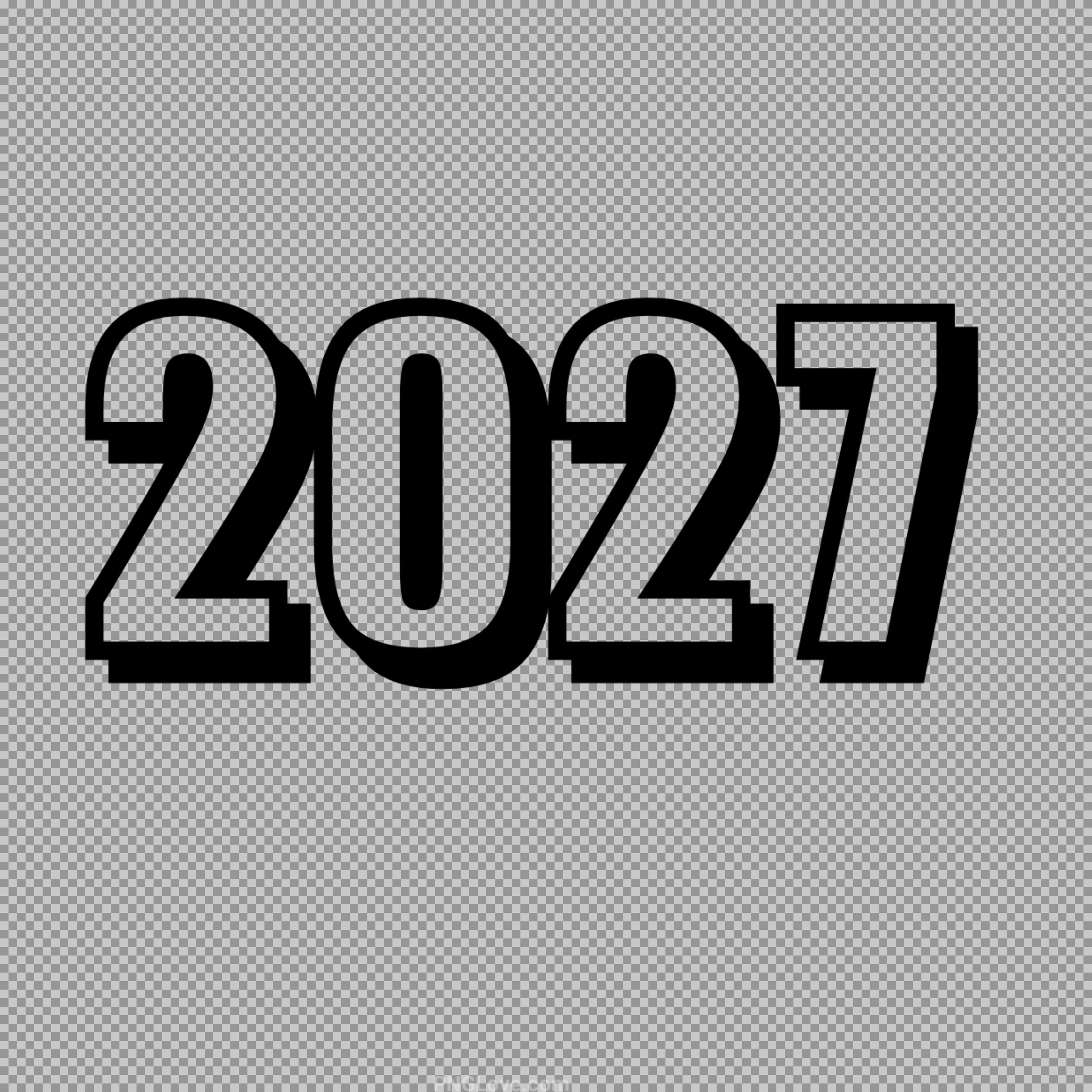 2027 Bold text PNG - New Year & Graduation Clipart...
