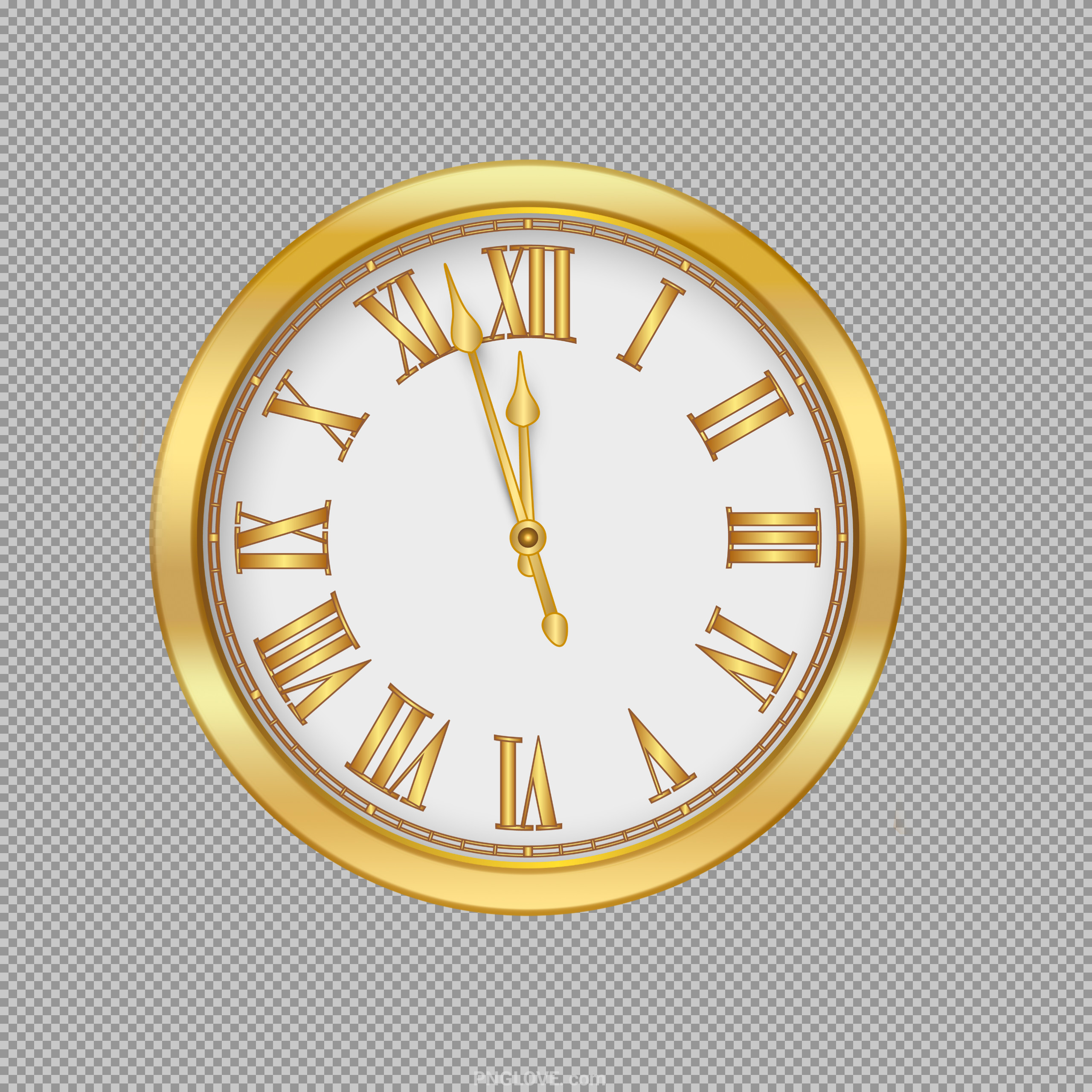 Elegant Gold Countdown Clock PNG | Roman Numeral Clock...