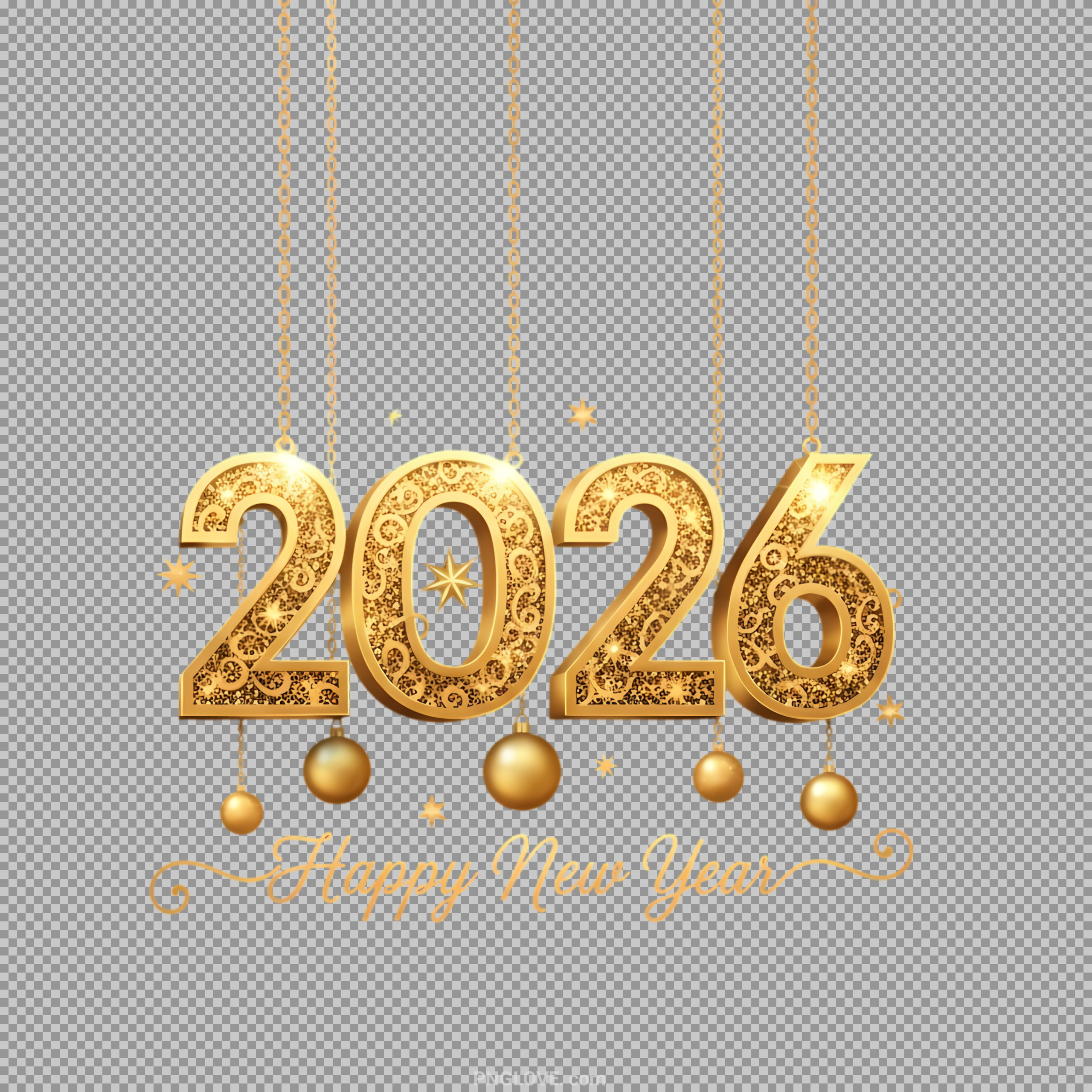 Happy New Year 2026 PNG | Free Golden Celebration Graphic