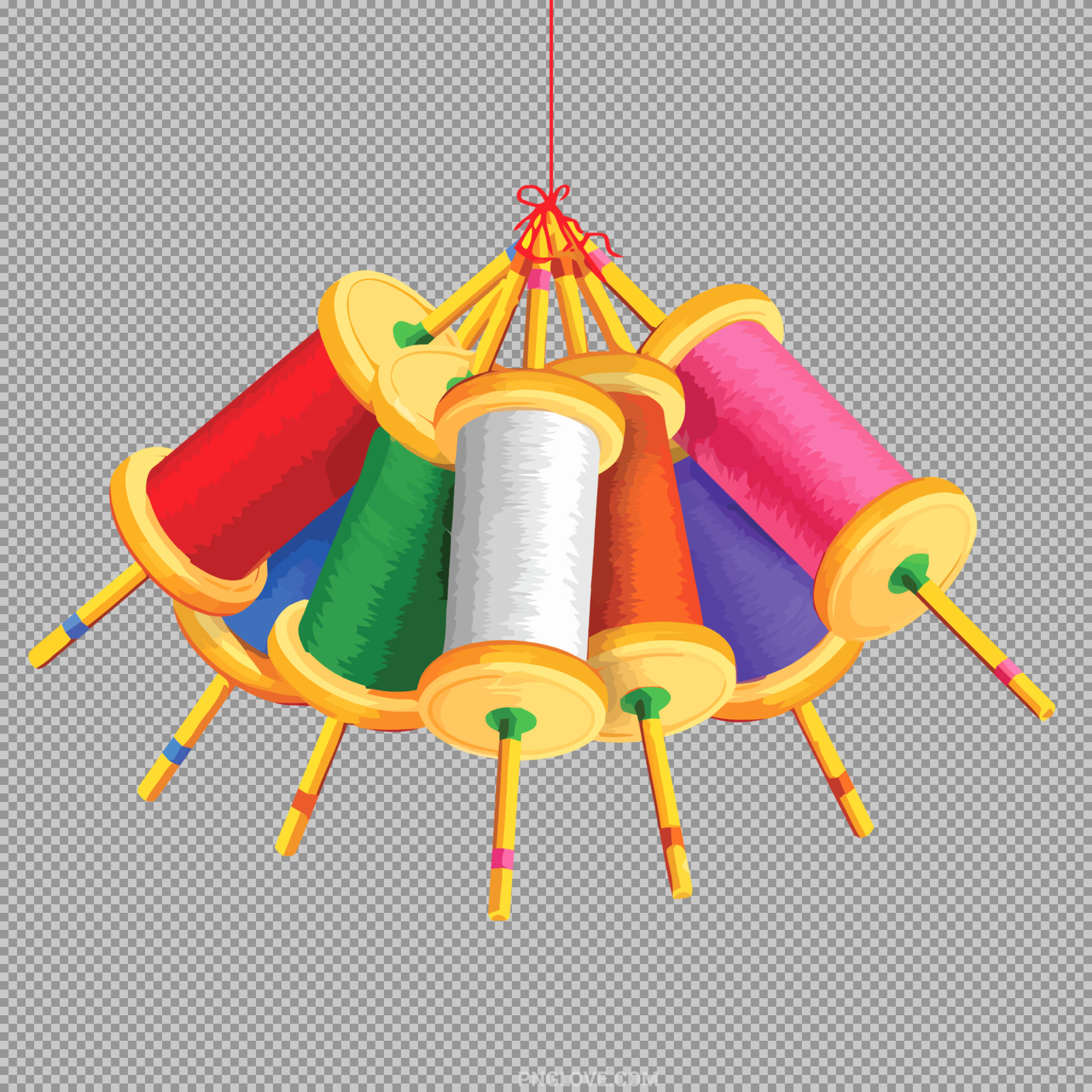 Colorful Kite String Spools (Firki) PNG for Makar Sankranti...