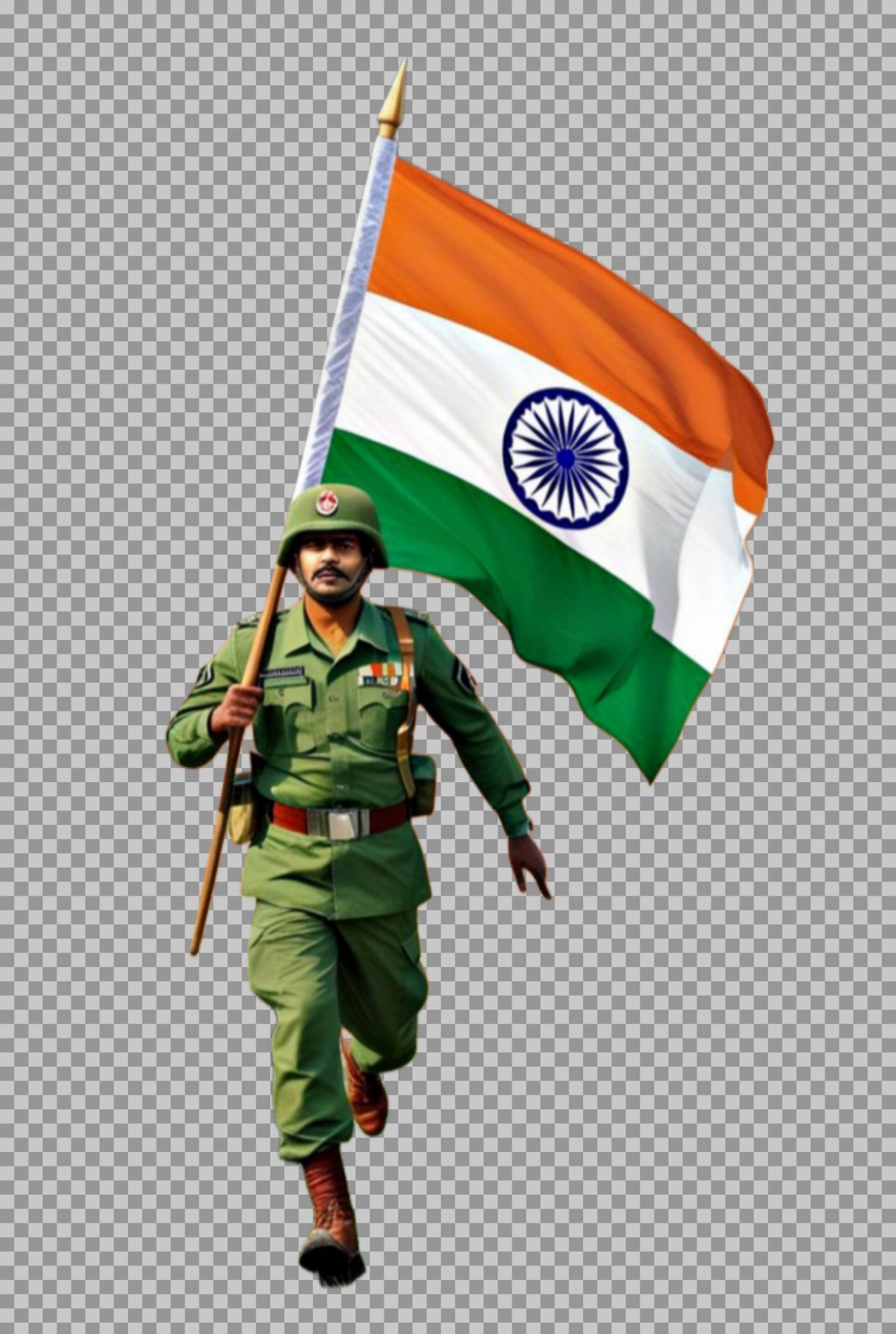 Indian Army with Indian Flag PNG transparent images