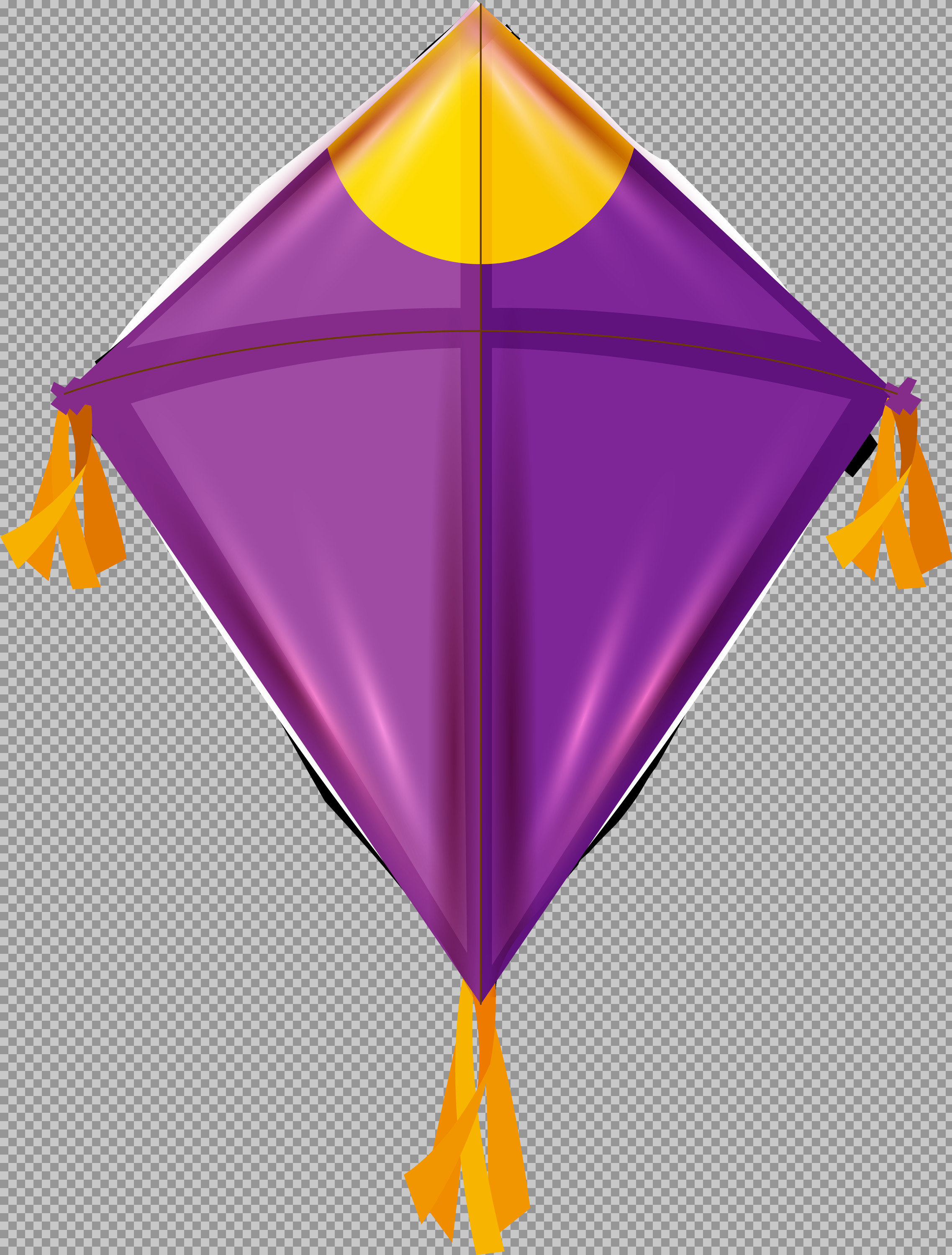 Purple Kite PNG | 3D Style Festival Kite Illustration with Tassels...
